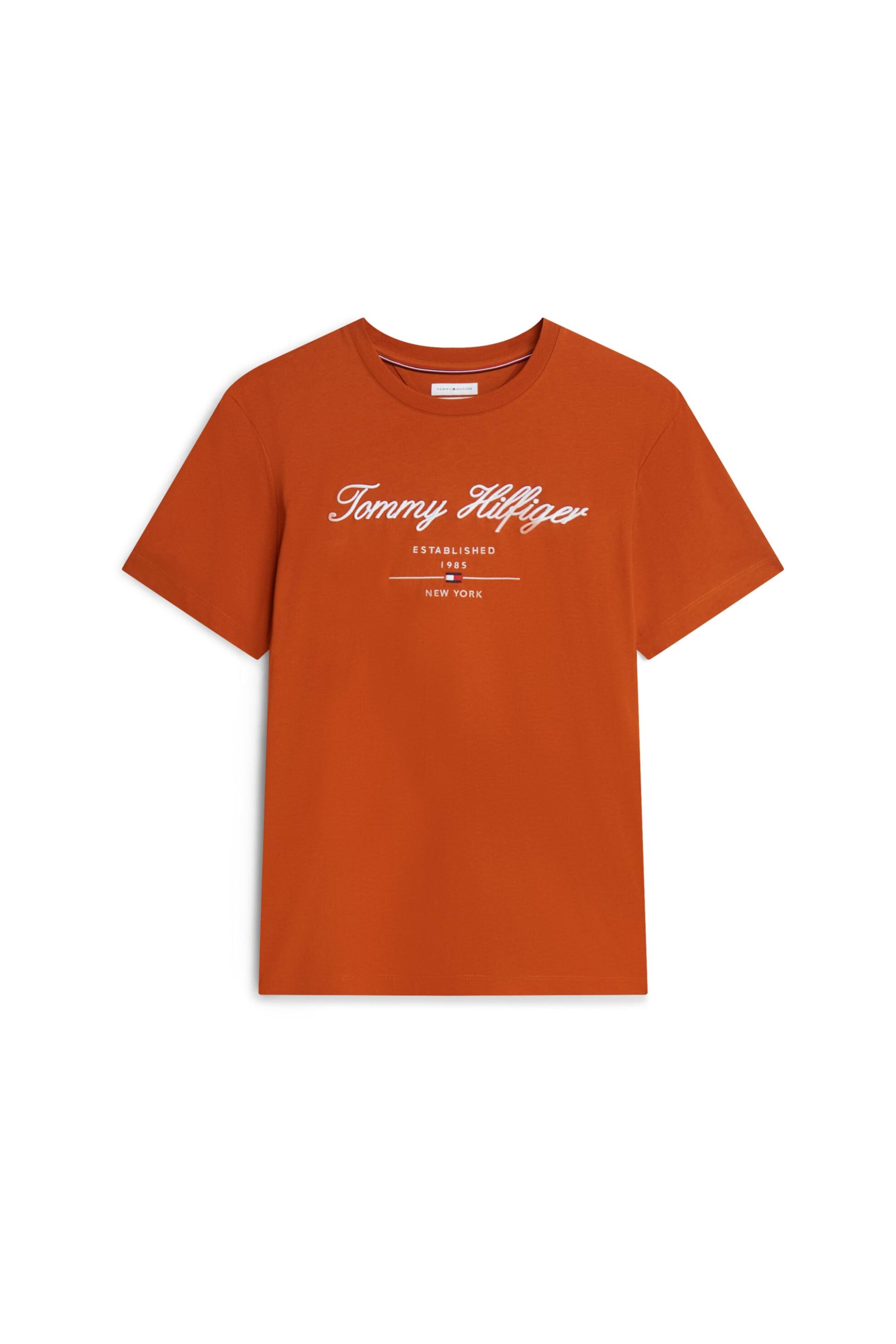 Tommy Hilfiger ανδρικό T-shirt με κεντημένο λογότυπο Regular Fit - MW0MW33691 Κεραμιδί
