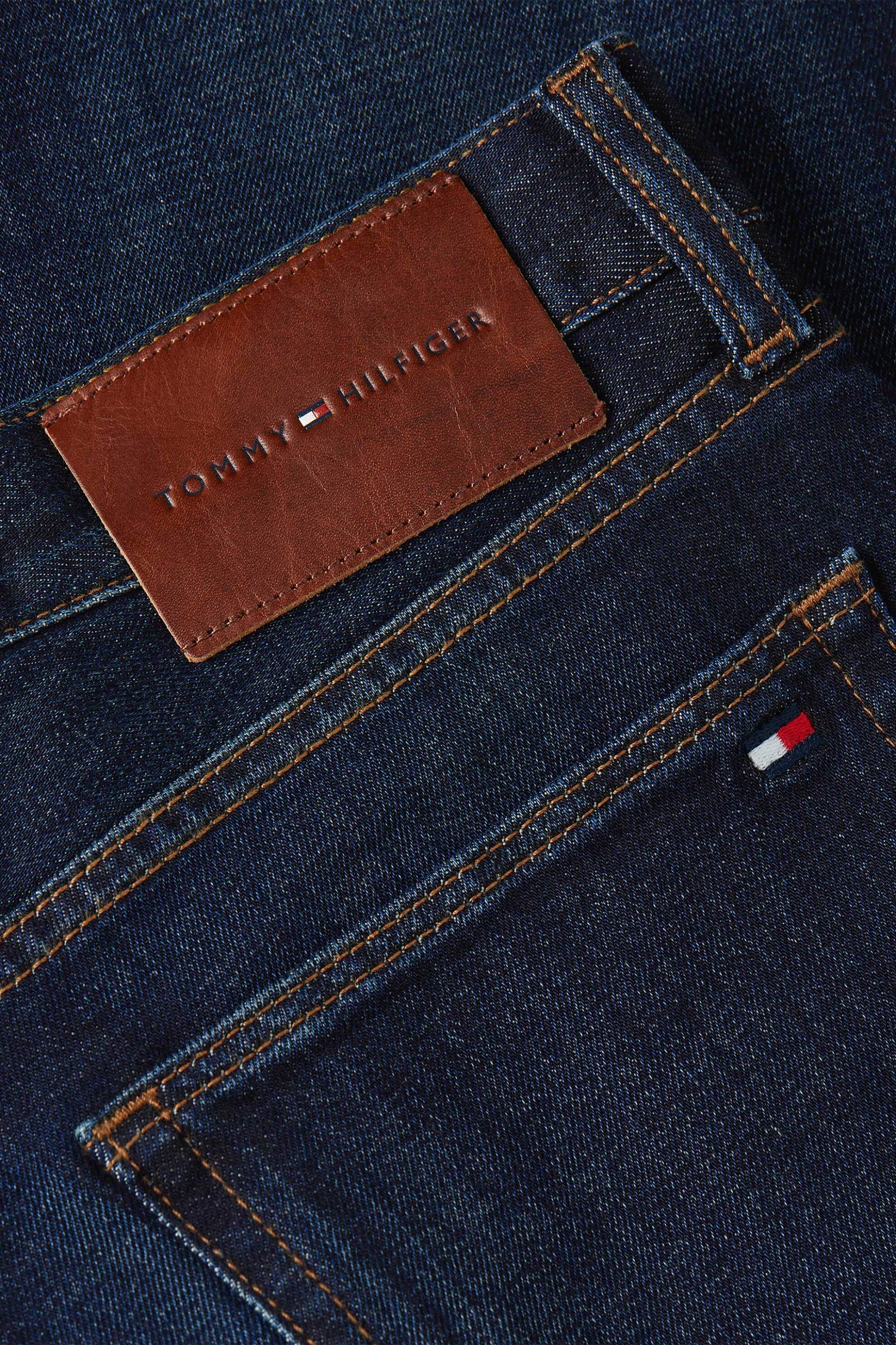 Tommy Hilfiger Ανδρικό Τζιν Παντελόνι Πεντάτσεπο Slim Straight Fit - Mw0Mw43162 Denim Blue Σκούρο