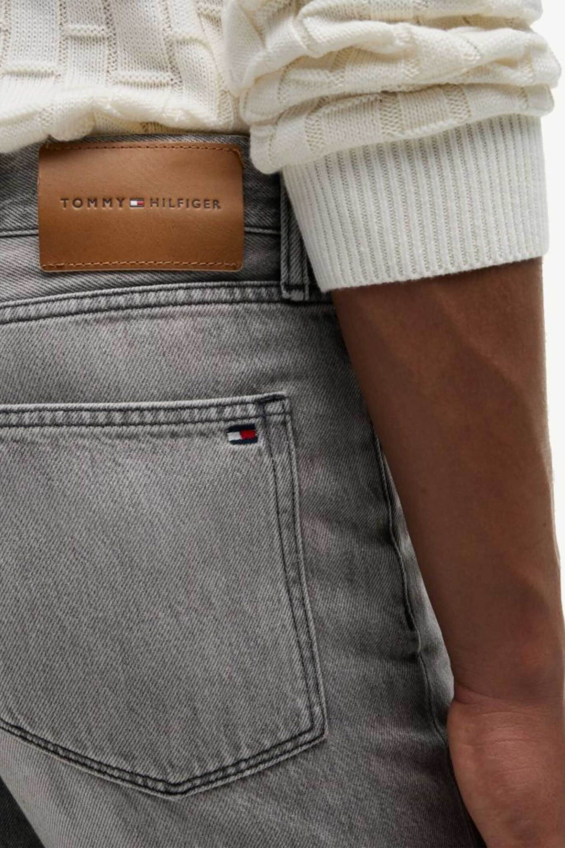 Tommy Hilfiger Ανδρικό Τζιν Παντελόνι Πεντάτσεπο Regular Straight Fit - Mw0Mw43173 Γκρι