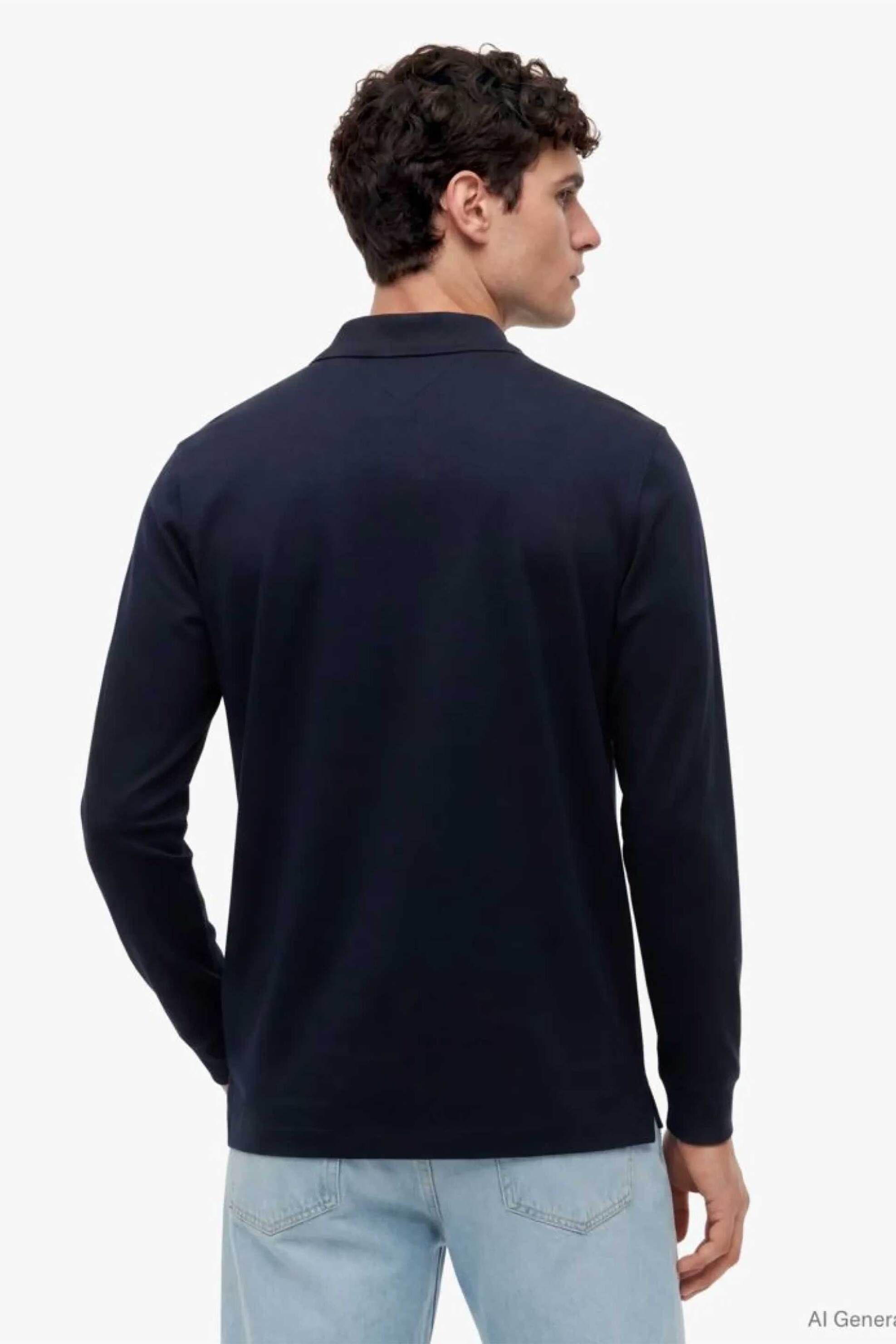 Tommy Hilfiger Ανδρική Μπλούζα Πόλο με Κεντημένο Λογότυπο Regular Fit - Mw0Mw44339 Μπλε Σκούρο