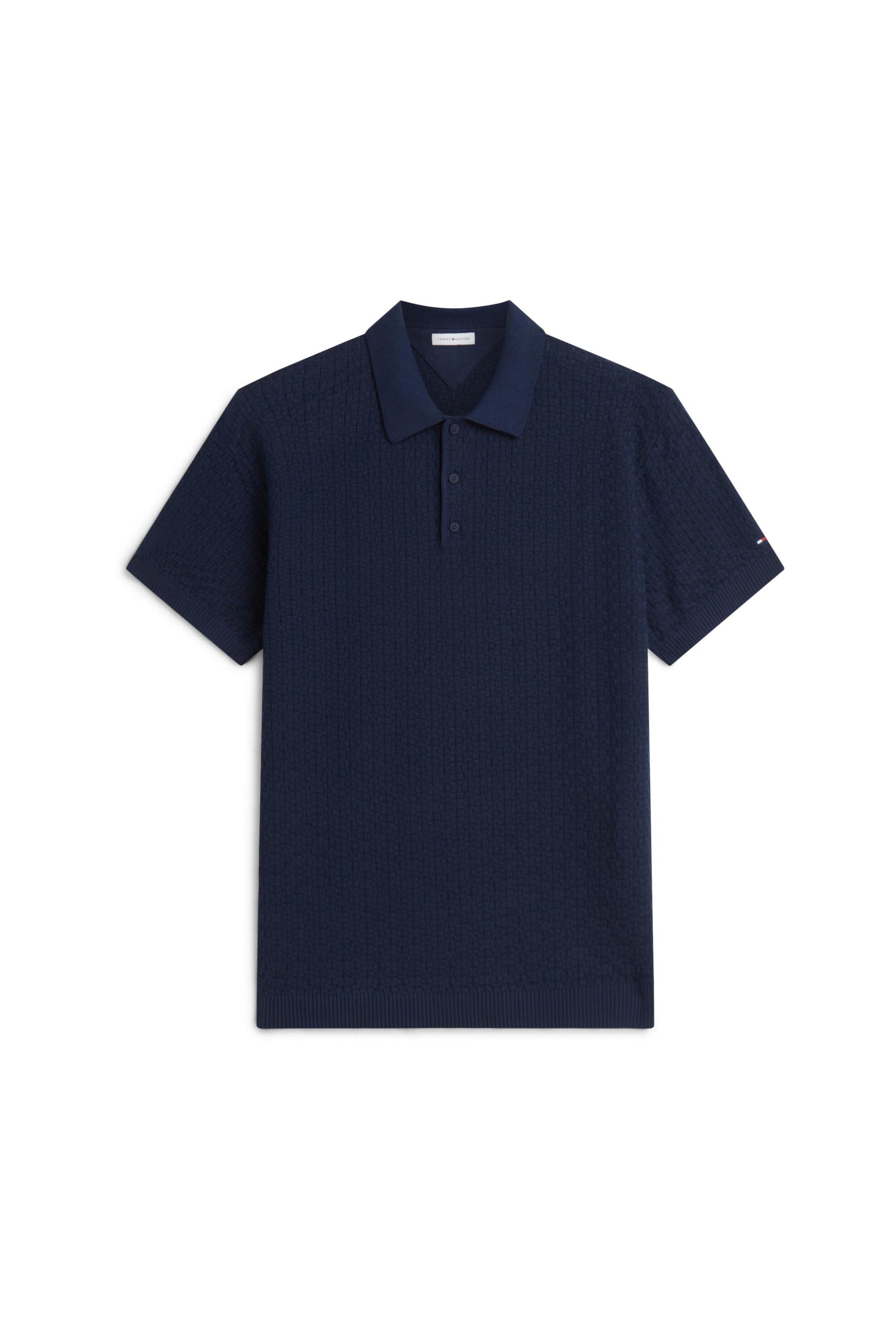 Tommy Hilfiger ανδρική πλεκτή μπλούζα πόλο structured Relaxed Fit - MW0MW43246 Μπλε Navy