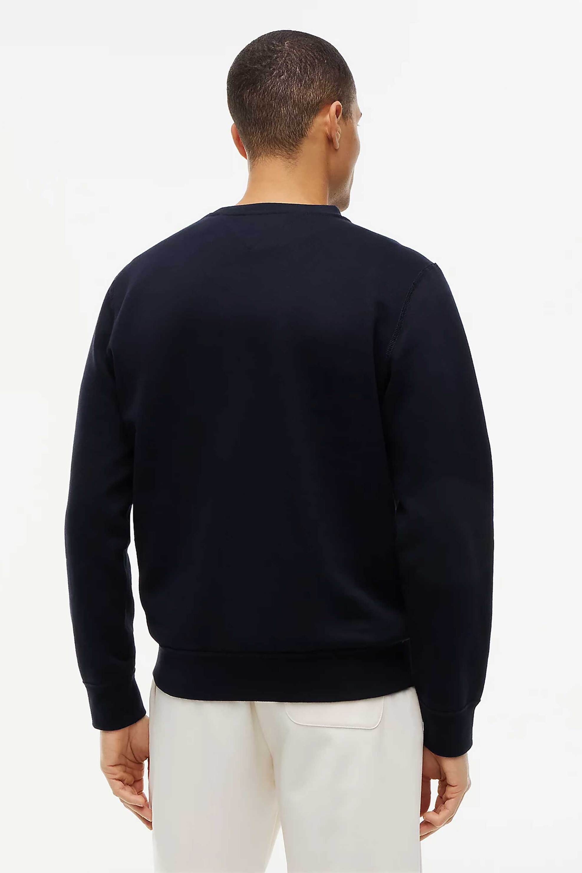 Tommy Hilfiger Ανδρική Μπλούζα Φούτερ με Κεντημένο Λογότυπο Regular Fit - Mw0Mw37232 Σκούρο Μπλε