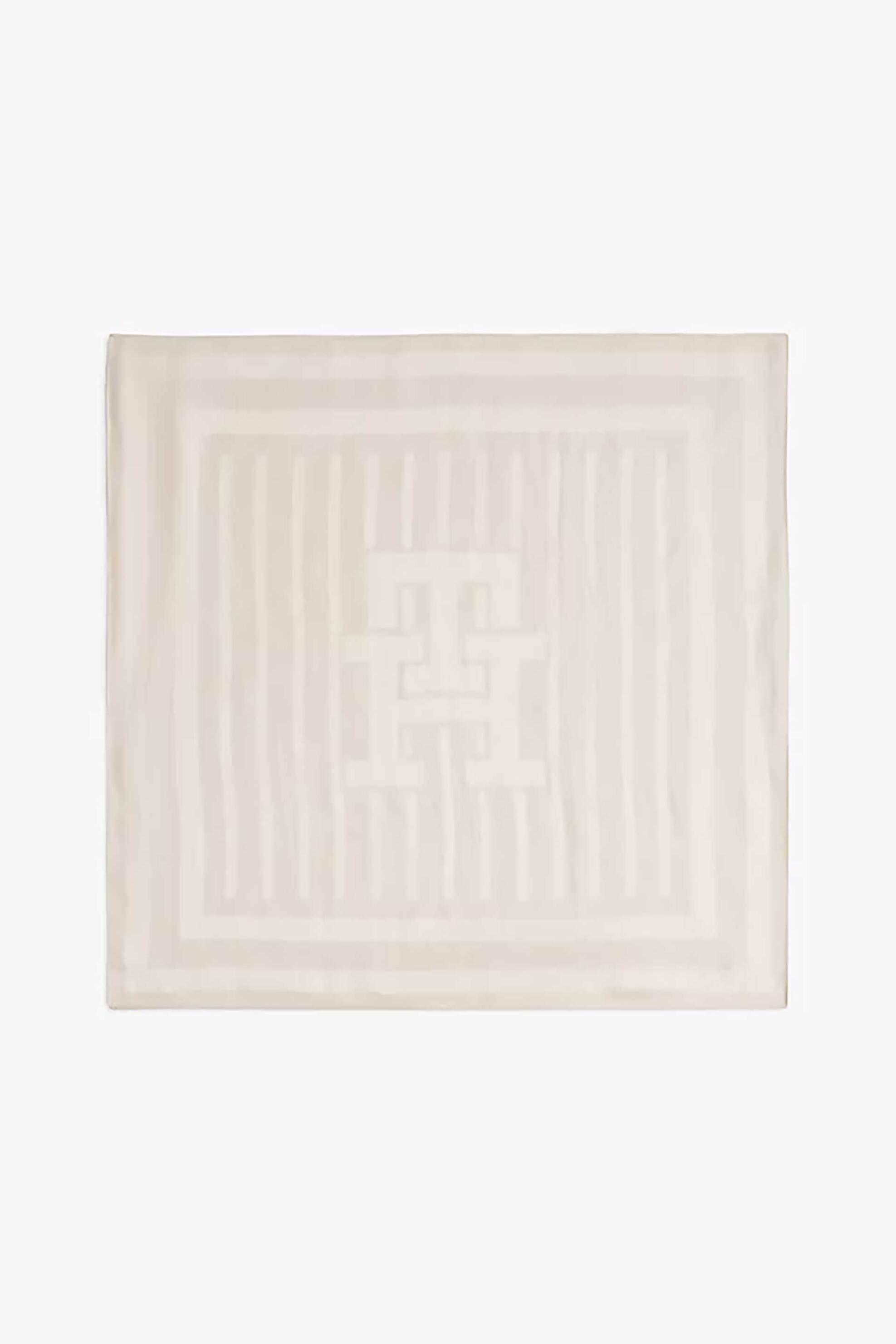 Tommy Hilfiger γυναικείο μεταξωτό φουλάρι με ριγέ σχέδιο και logo print - AW0AW18327 Μπεζ