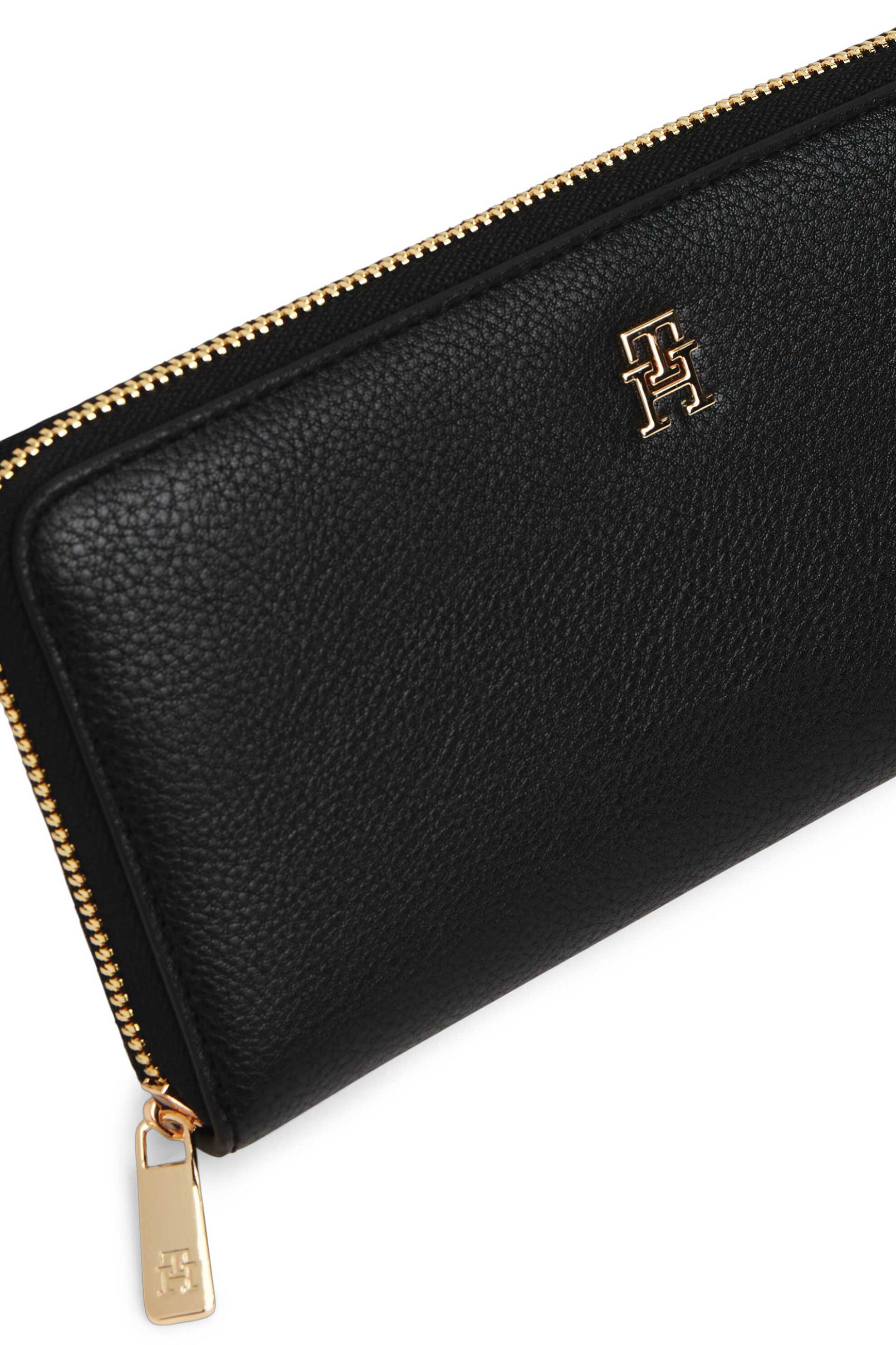 TOMMY HILFIGER Tommy Hilfiger γυναικείο πορτοφόλι με μεταλλικό monogram - AW0AW18483 Μαύρο - 3