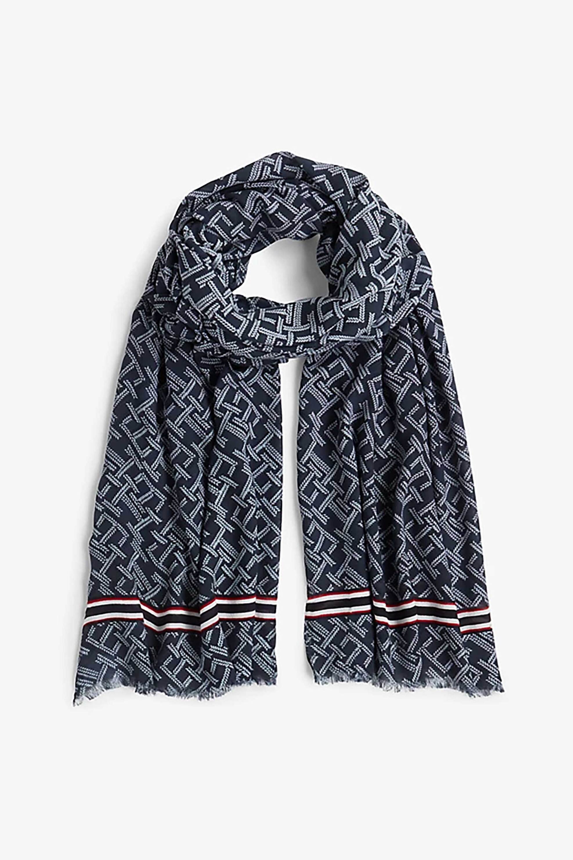 Tommy Hilfiger γυναικείο φουλάρι με all-over logo print - AW0AW18605 Σκούρο Μπλε