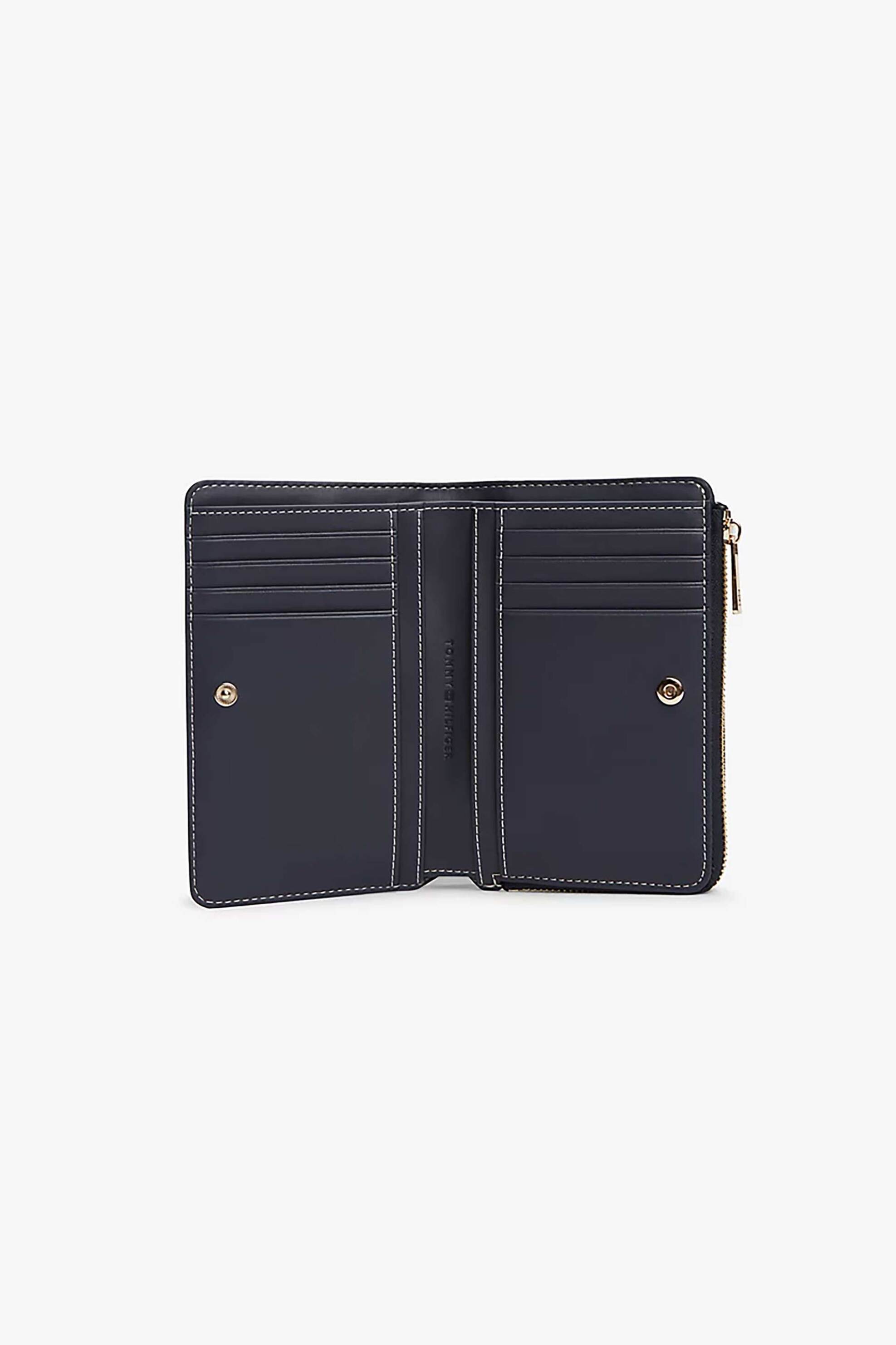 Tommy Hilfiger Γυναικείο Πορτοφόλι με All-Over Ανάγλυφο Monogram Icon - Aw0Aw18594 Μπλε
