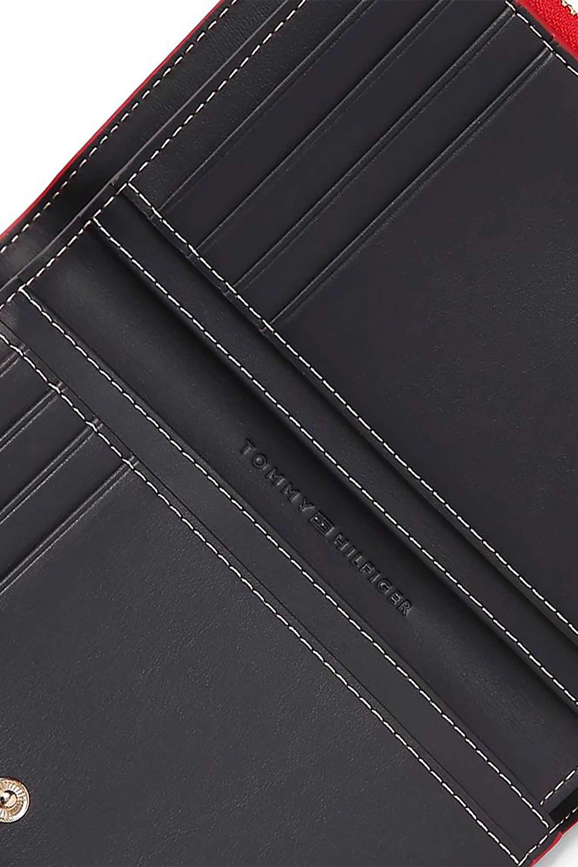 Tommy Hilfiger Γυναικείο Πορτοφόλι με All-Over Ανάγλυφο Monogram Icon - Aw0Aw18594 Κόκκινο