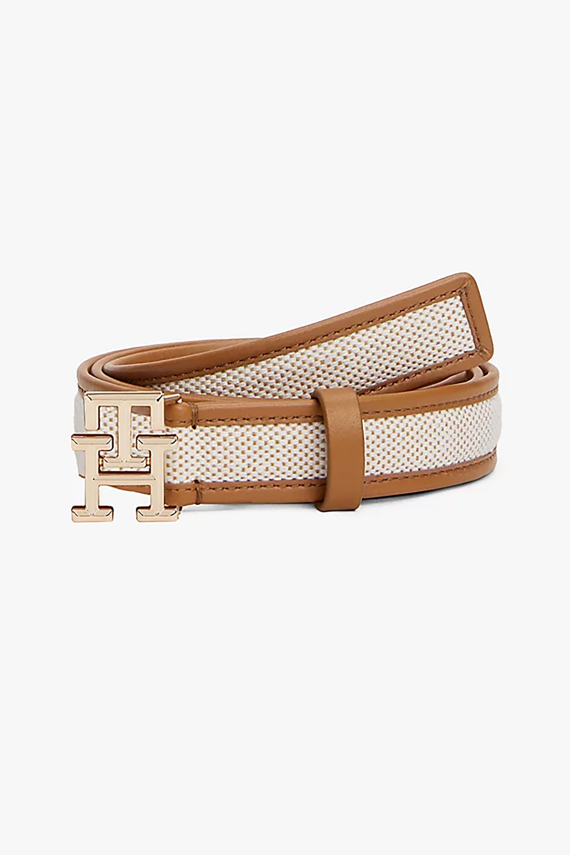 Tommy Hilfiger γυναικεία δερμάτινη ζώνη με μεταλλικό monogram - AW0AW17249 Ταμπά
