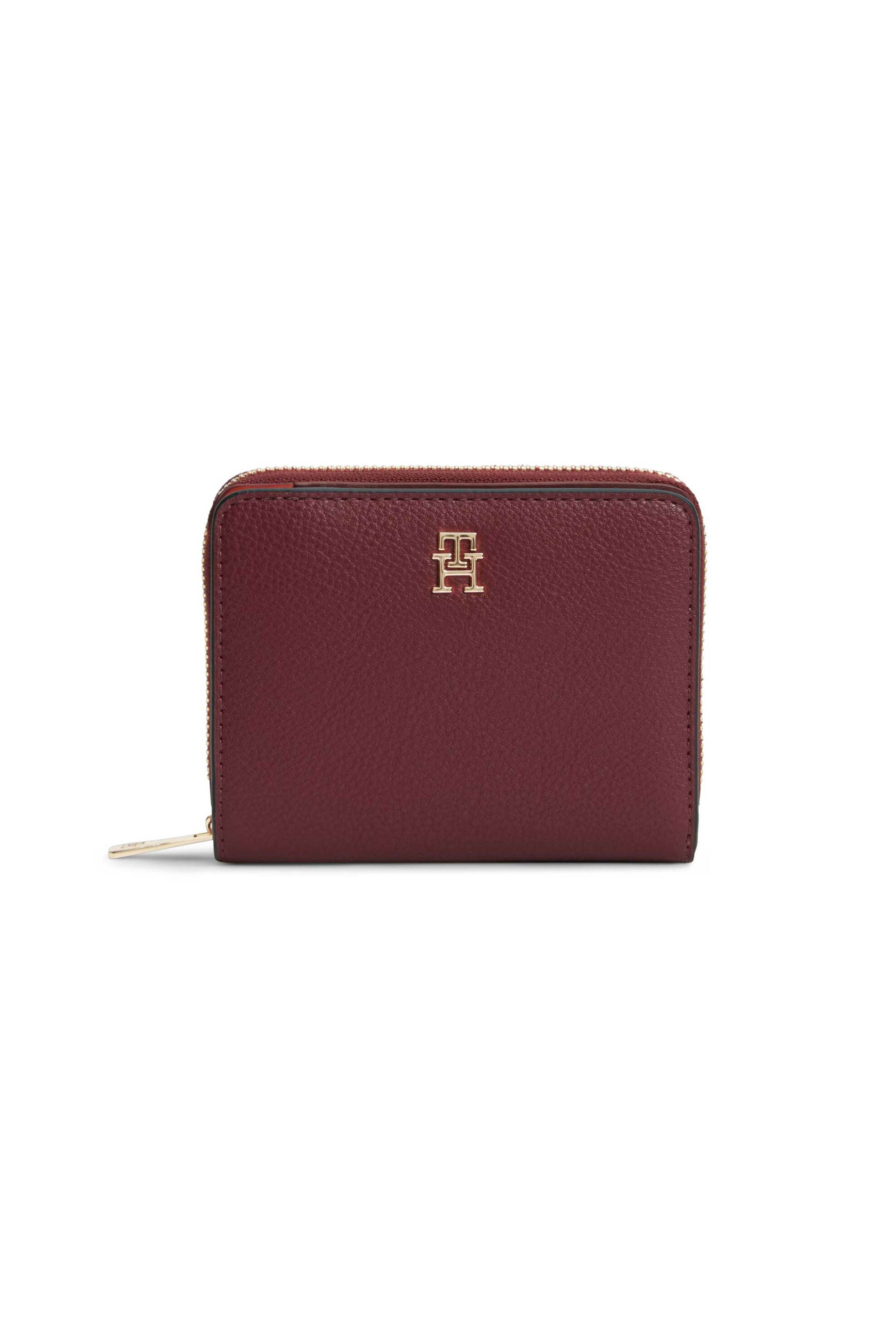 Tommy Hilfiger γυναικείο πορτοφόλι με μεταλλικό monogram - AW0AW18758 Μπορντό