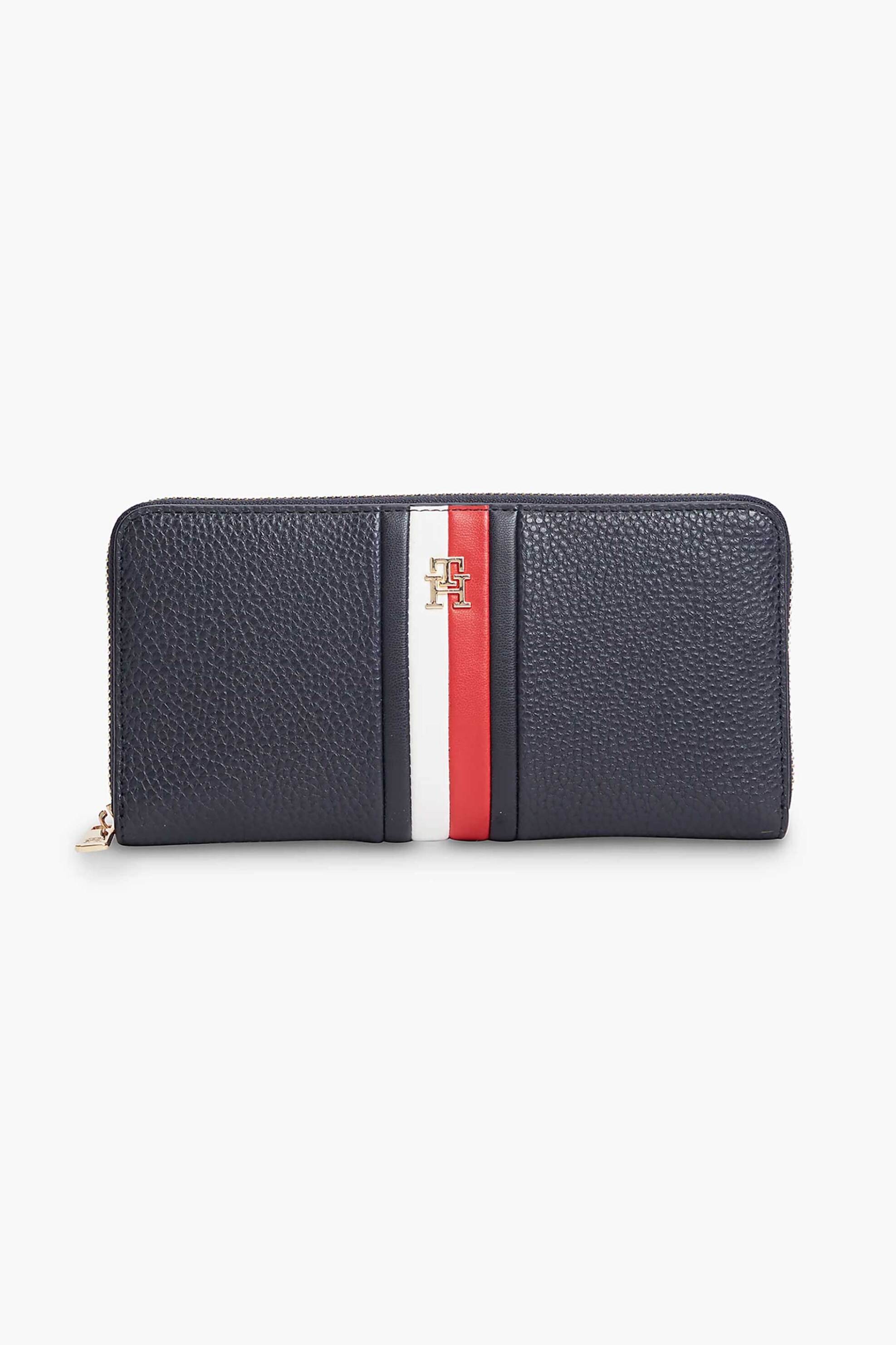 Tommy Hilfiger γυναικείο πορτοφόλι με μεταλλικό monogram - AW0AW19163 Μπλε Σκούρο