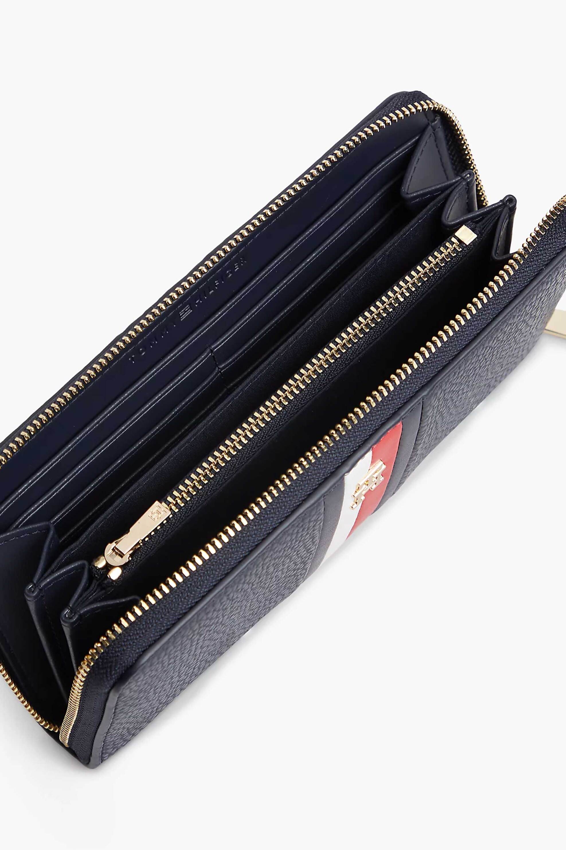 TOMMY HILFIGER Tommy Hilfiger γυναικείο πορτοφόλι με μεταλλικό monogram - AW0AW19163 Μπλε Σκούρο - 3