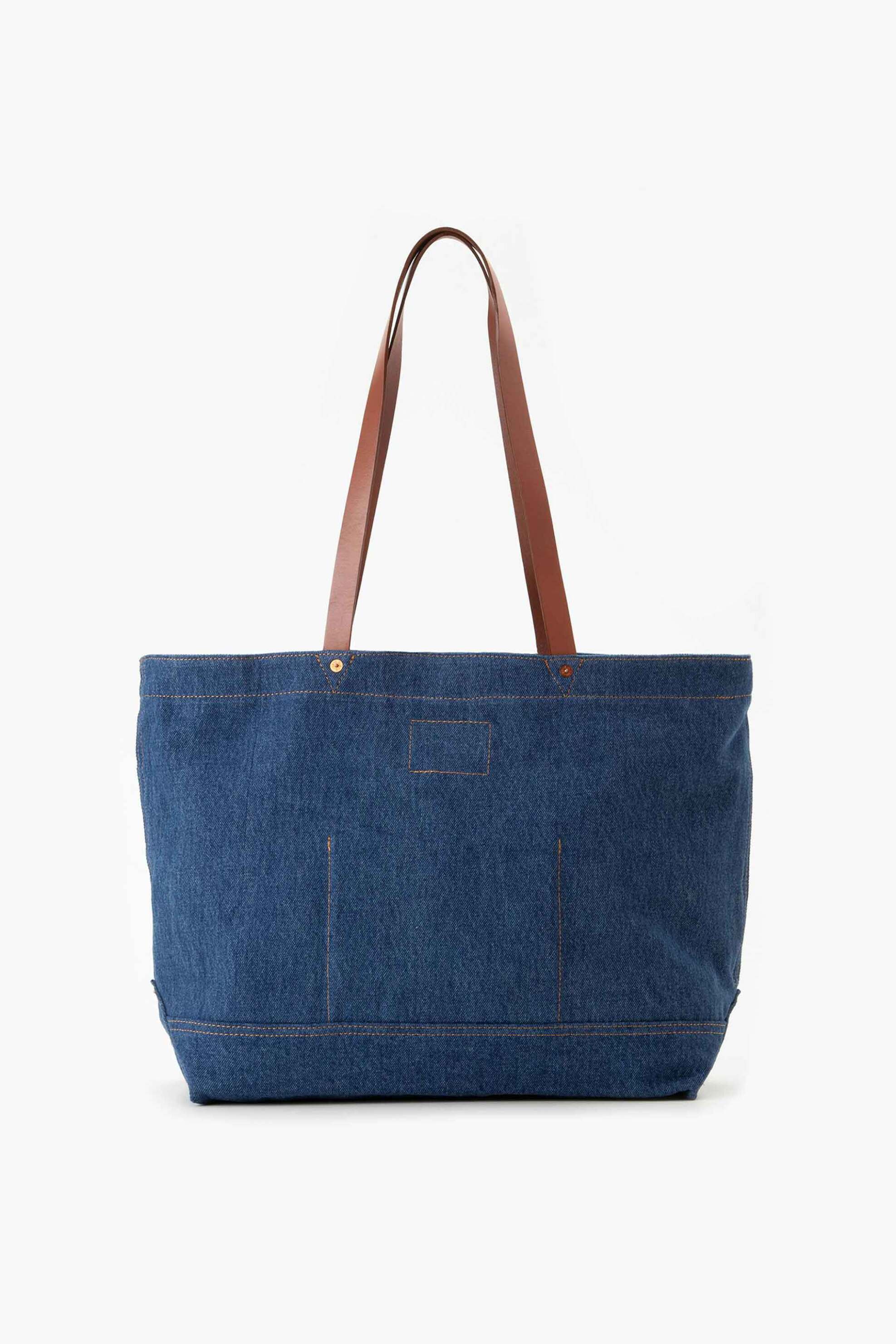 Levi's® γυναικεία denim τσάντα tote με logo patch - D79590002 Denim Blue φωτογραφία