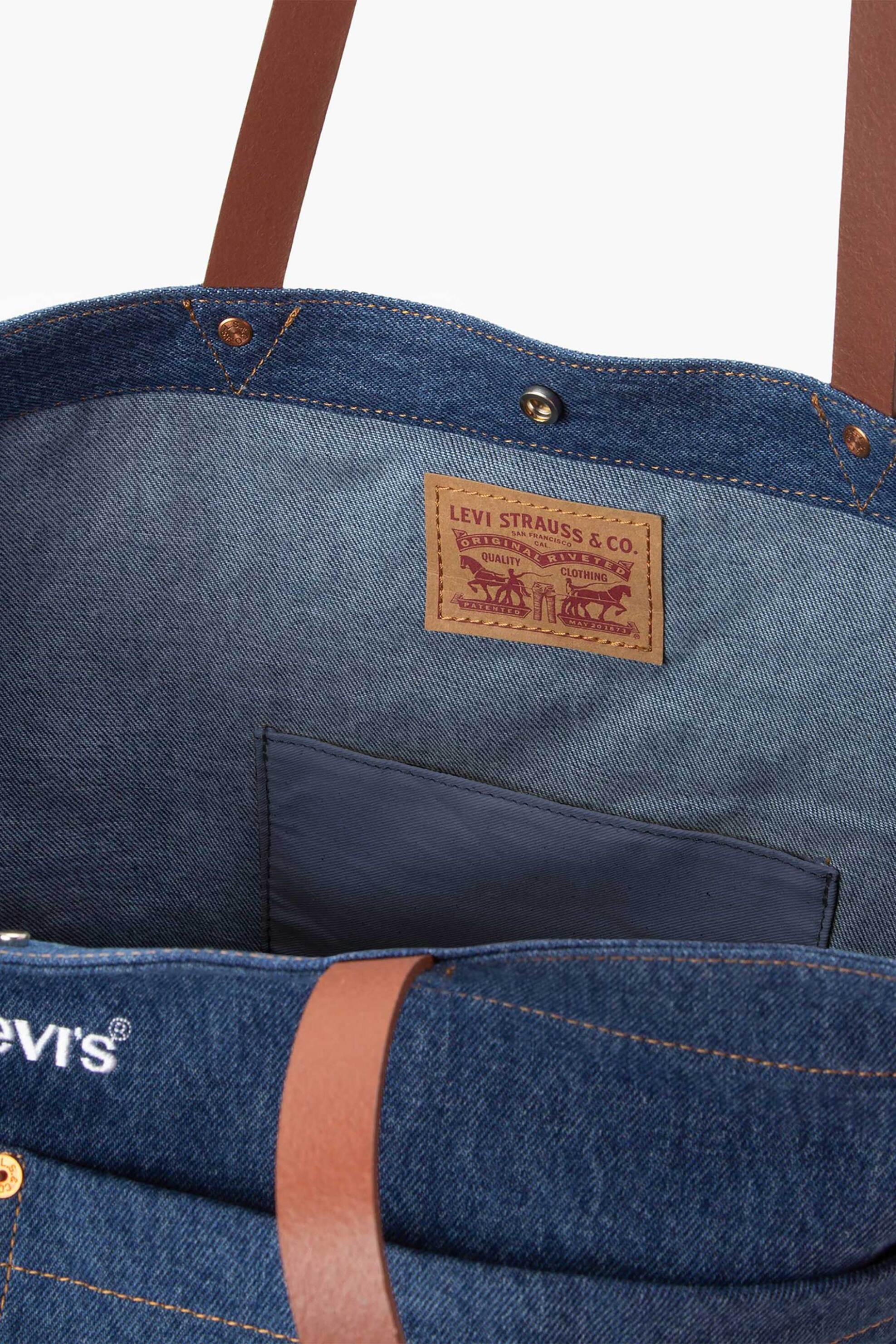 Levi's® γυναικεία denim τσάντα tote με logo patch - D79590002 Denim Blue φωτογραφία