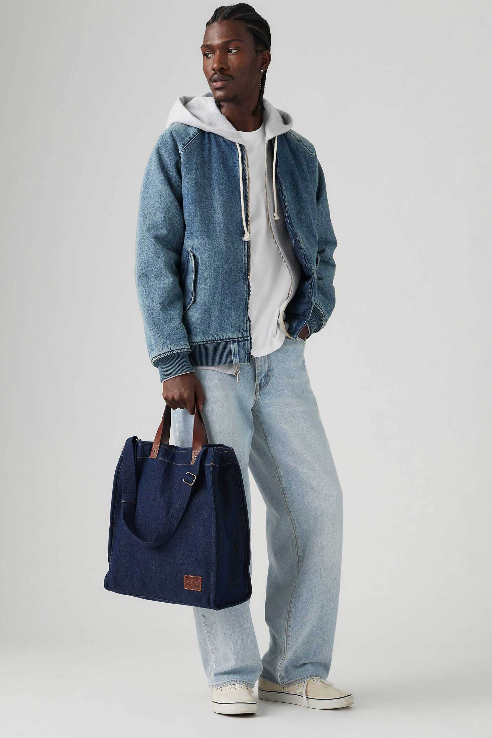 Levi's® ανδρική τσάντα tote με logo print "Heritage Tote" - 002GX0001 Denim Blue φωτογραφία