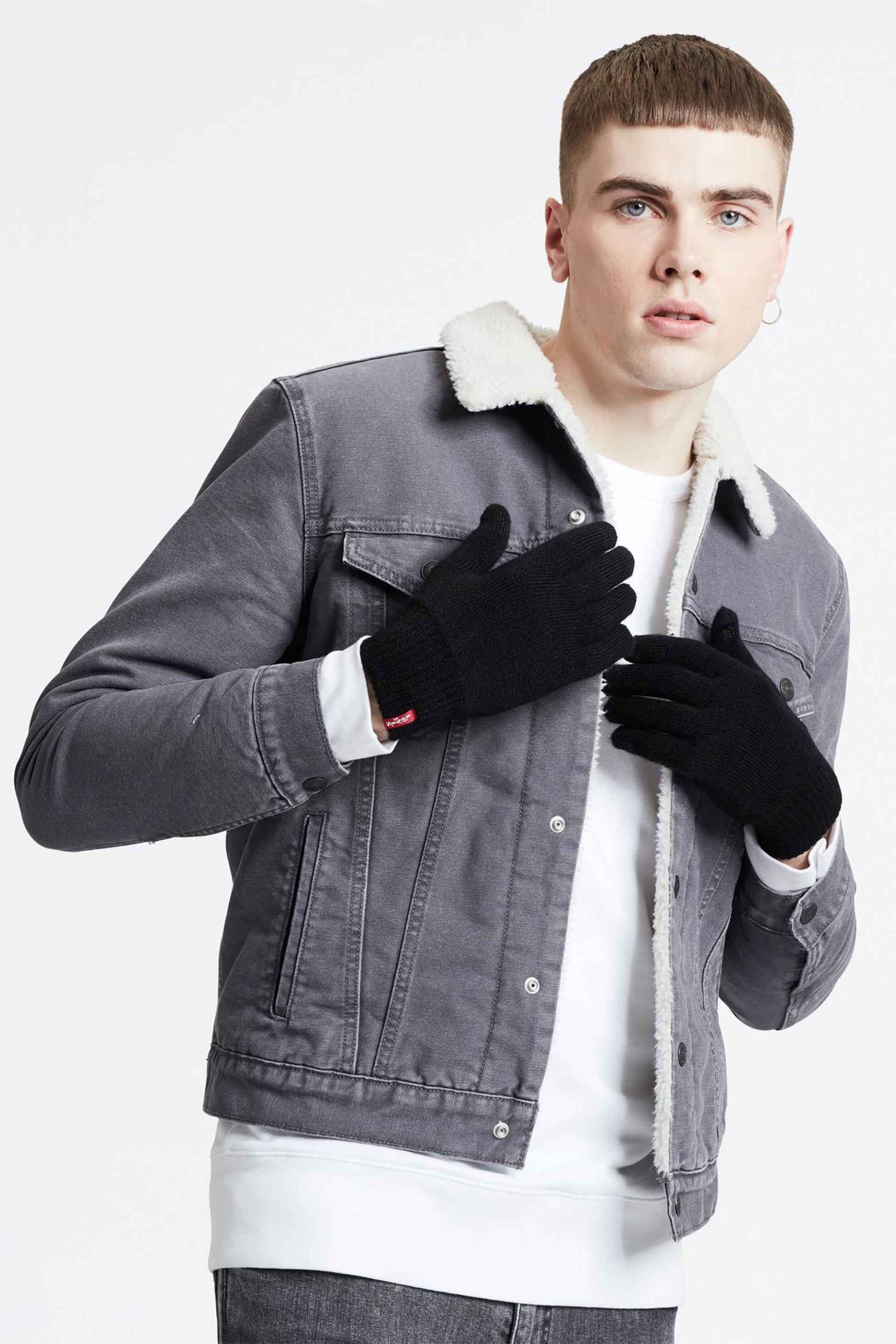 Levi's® ανδρικά γάντια touch screen με λογότυπο "Ben" - 771380761 Μαύρο φωτογραφία