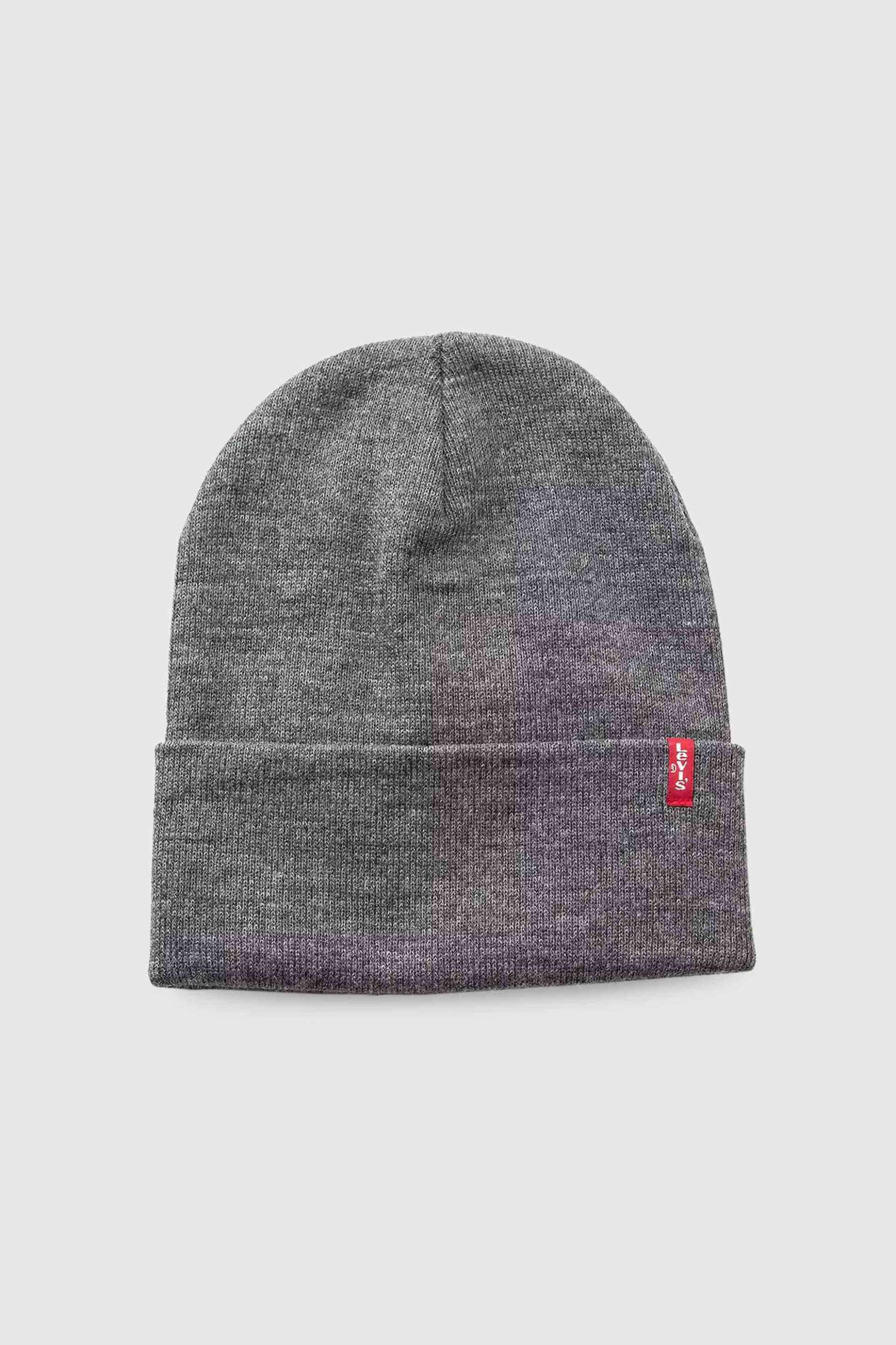 Levi's® ανδρικός πλεκτός σκούφος με logo label "Slouchy" - 771380888 Γκρι