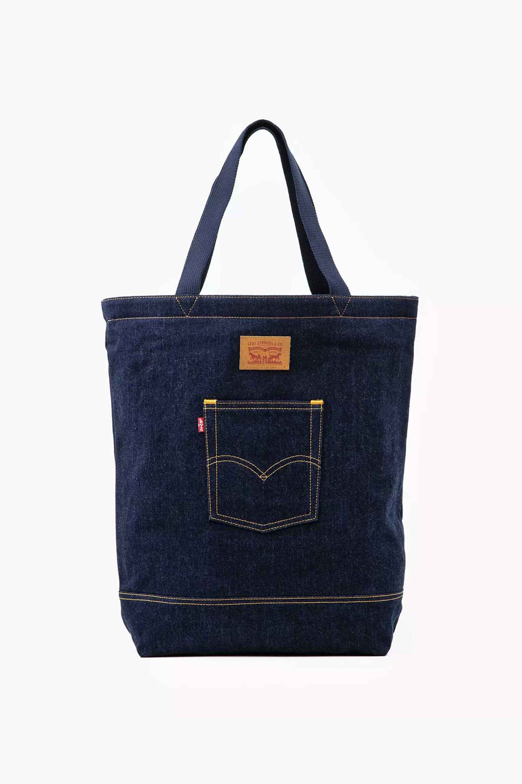 LEVI'S Levi's® ανδρική denim τσάντα tote με logo patch - D54400002 Denim Blue Σκούρο