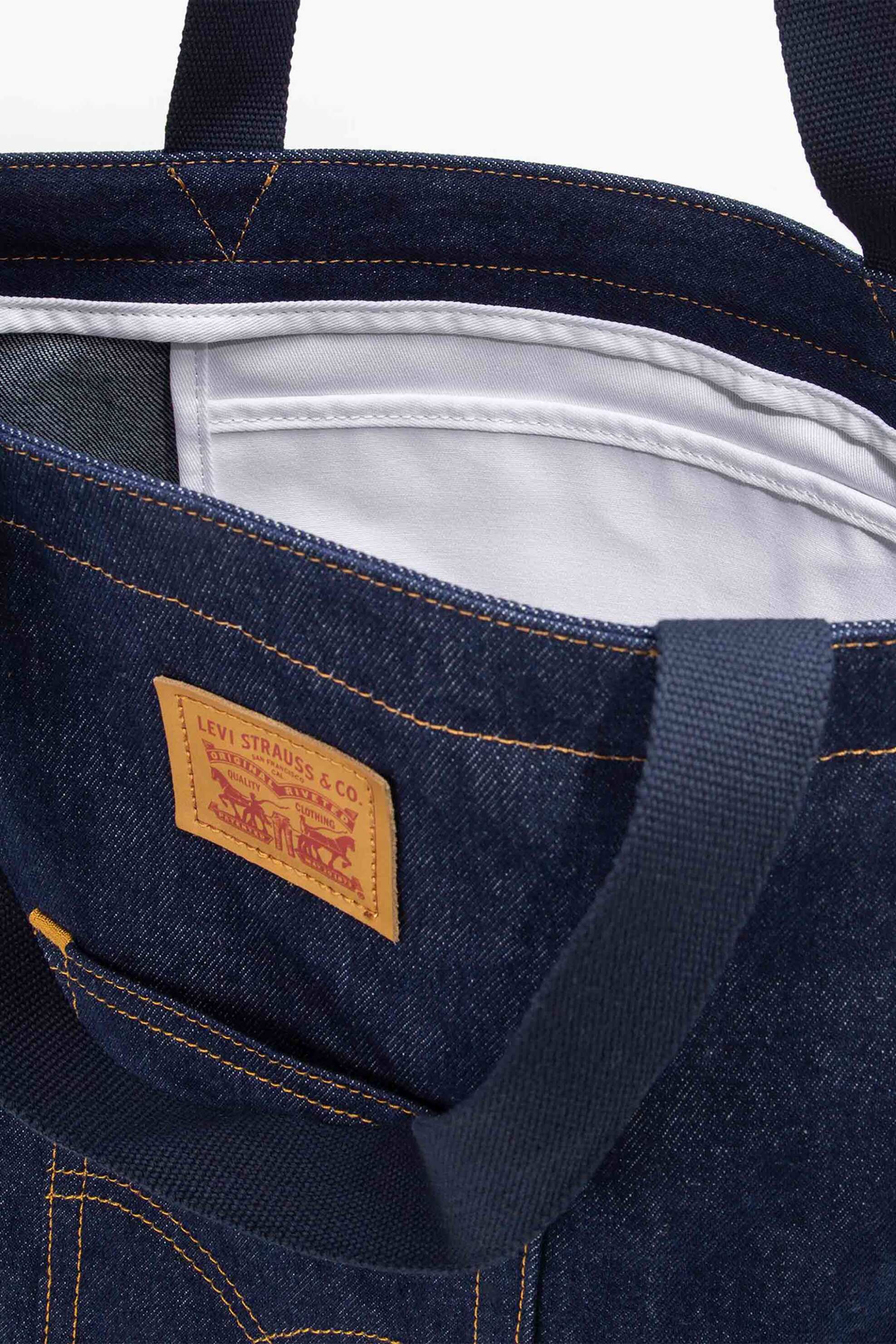 Levi's® ανδρική denim τσάντα tote με logo patch - D54400002 Denim Blue Σκούρο φωτογραφία