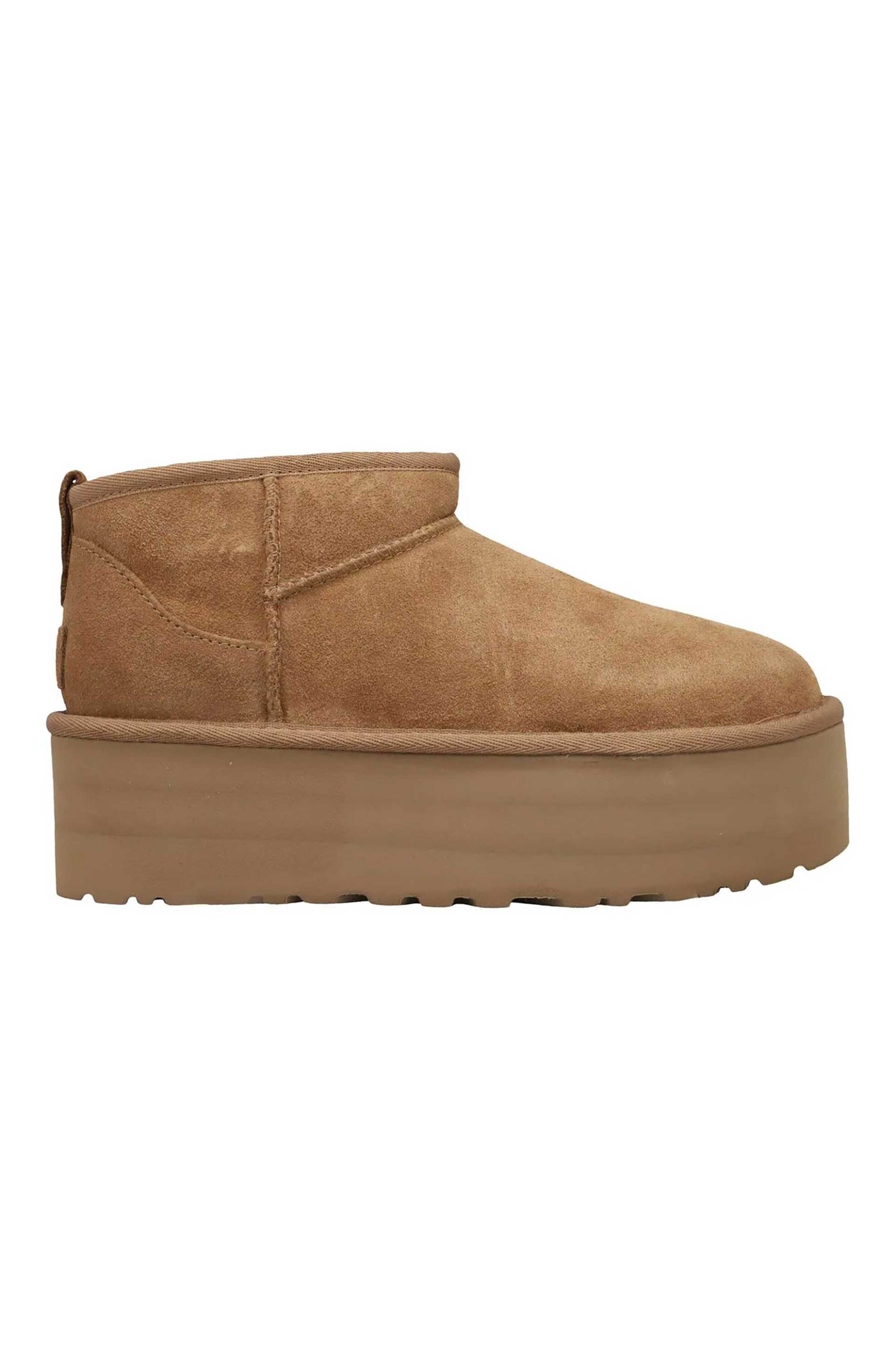 Ugg γυναικεία suede μποτάκια με ενισχυμένη σόλα "Classic Ultra Mini Platform" - 1135092 Ταμπά
