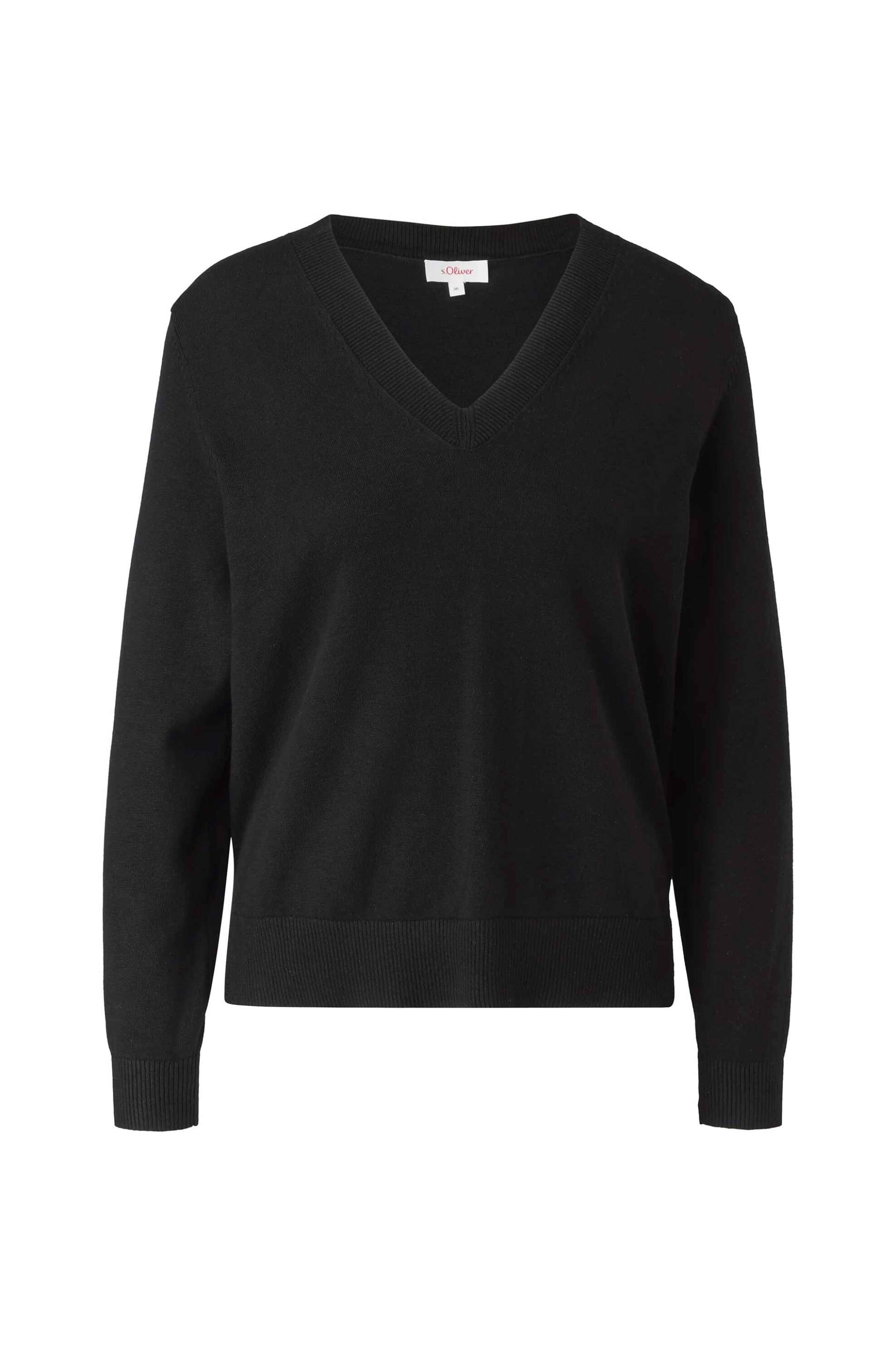 s.Oliver γυναικεία πλεκτή μπλούζα με V λαιμόκοψη - SO2118888 Μαύρο φωτογραφία