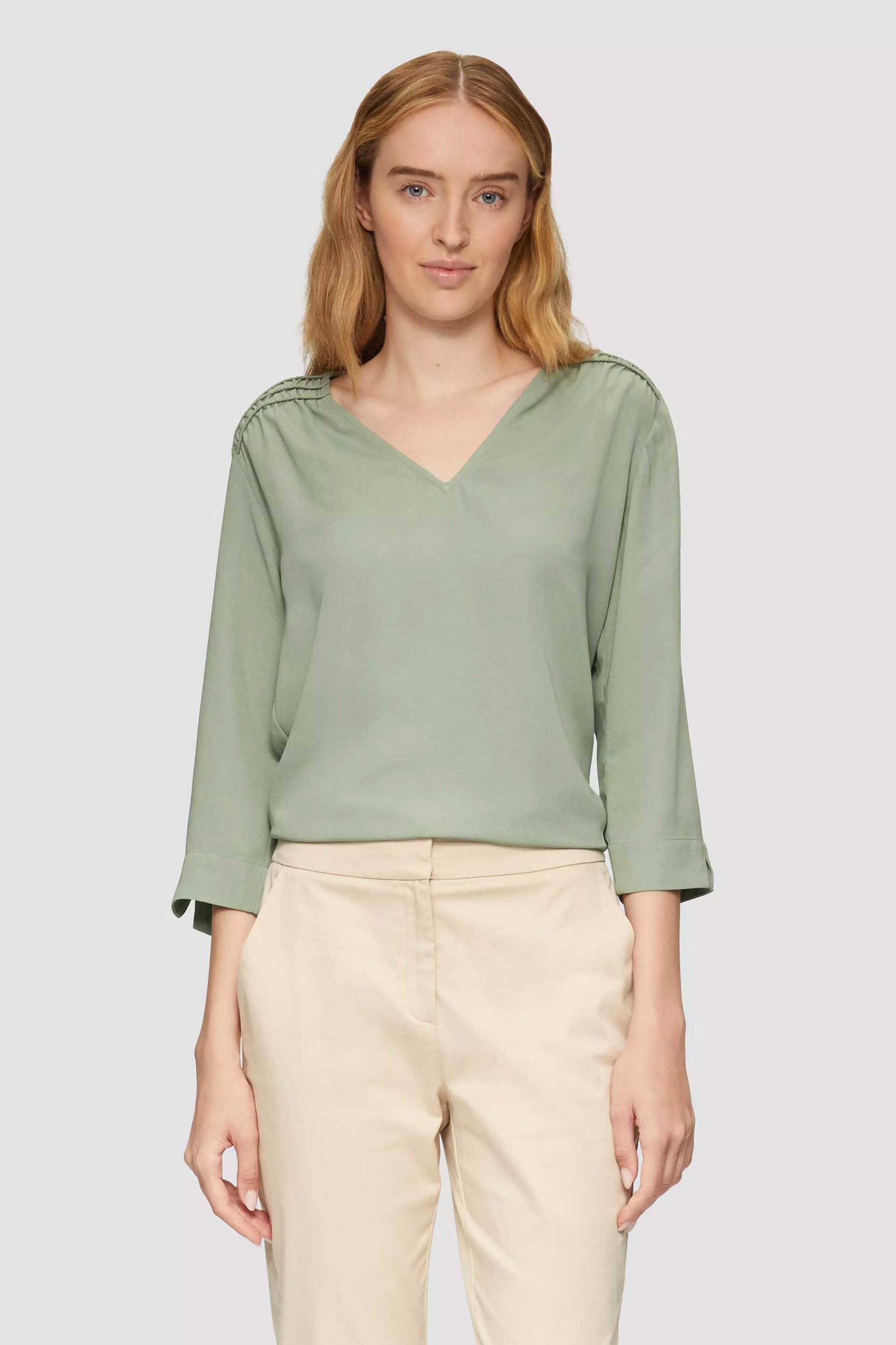 s. OLIVER s.Oliver γυναικεία μπλούζα με λεπτομέρεια στους ώμους - SO2151247 Βεραμάν