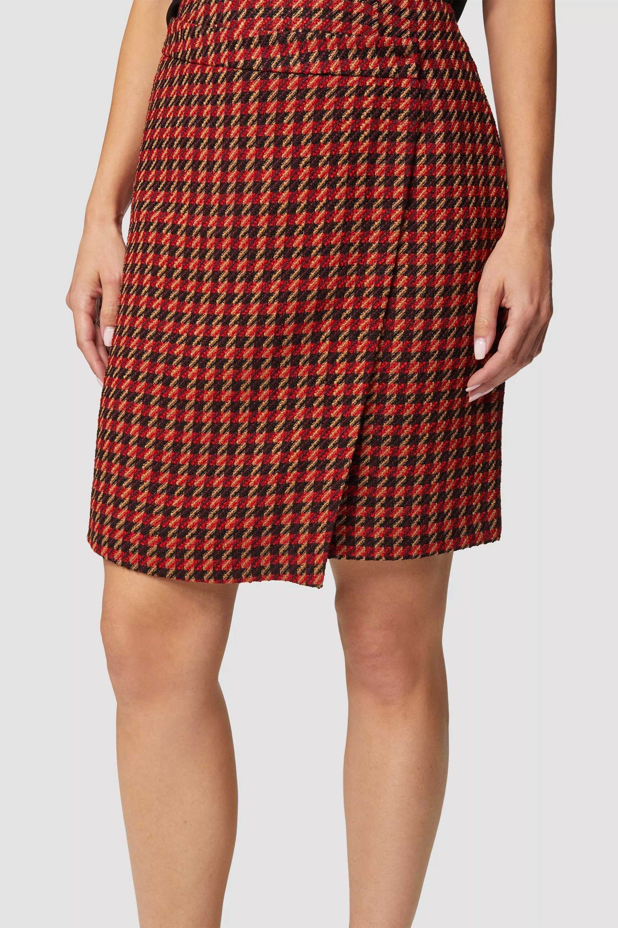 s.Oliver γυναικεία mini φούστα wrap με houndstooth σχέδιο - SO2152119 Κόκκινο φωτογραφία