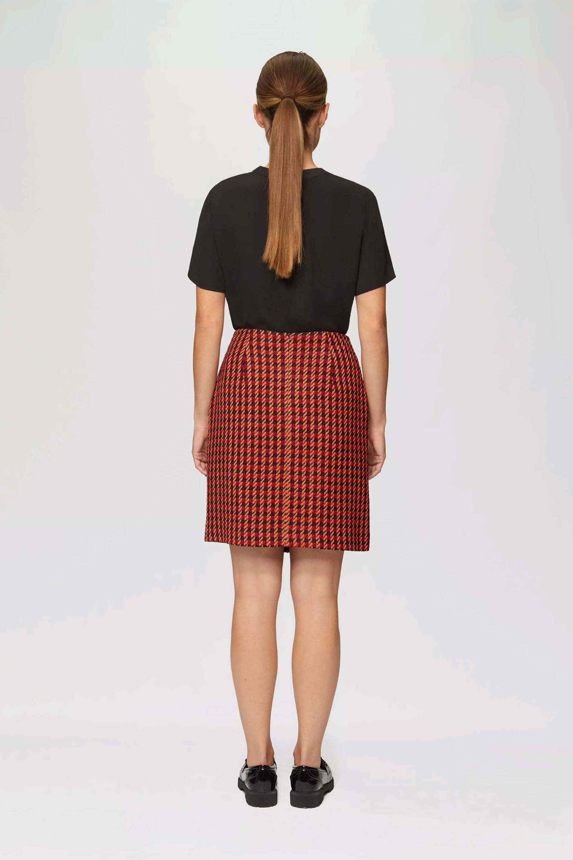 s.Oliver γυναικεία mini φούστα wrap με houndstooth σχέδιο - SO2152119 Κόκκινο φωτογραφία