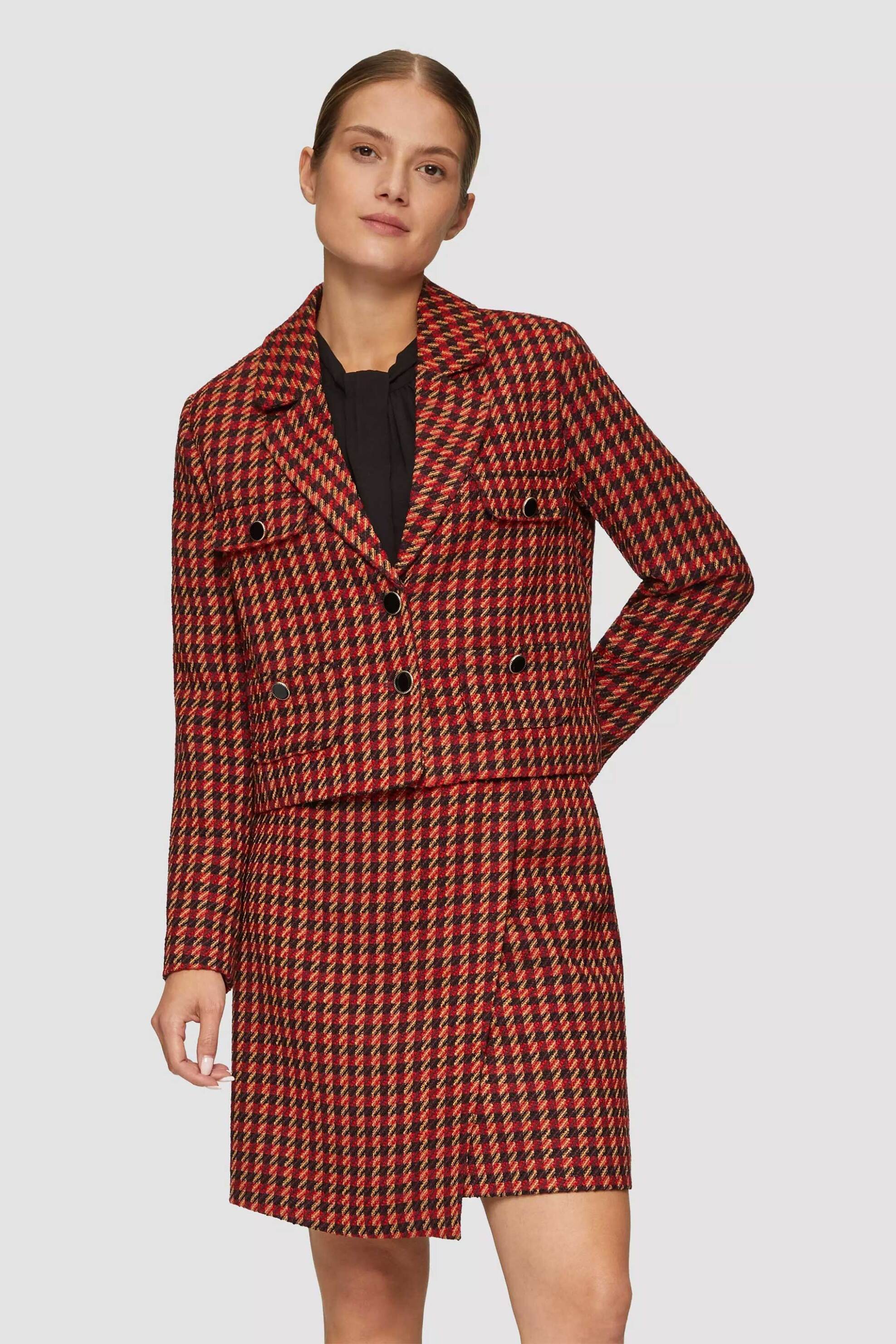 s. OLIVER s.Oliver γυναικείο σακάκι με houndstooth σχέδιο - SO2153469 Κόκκινο