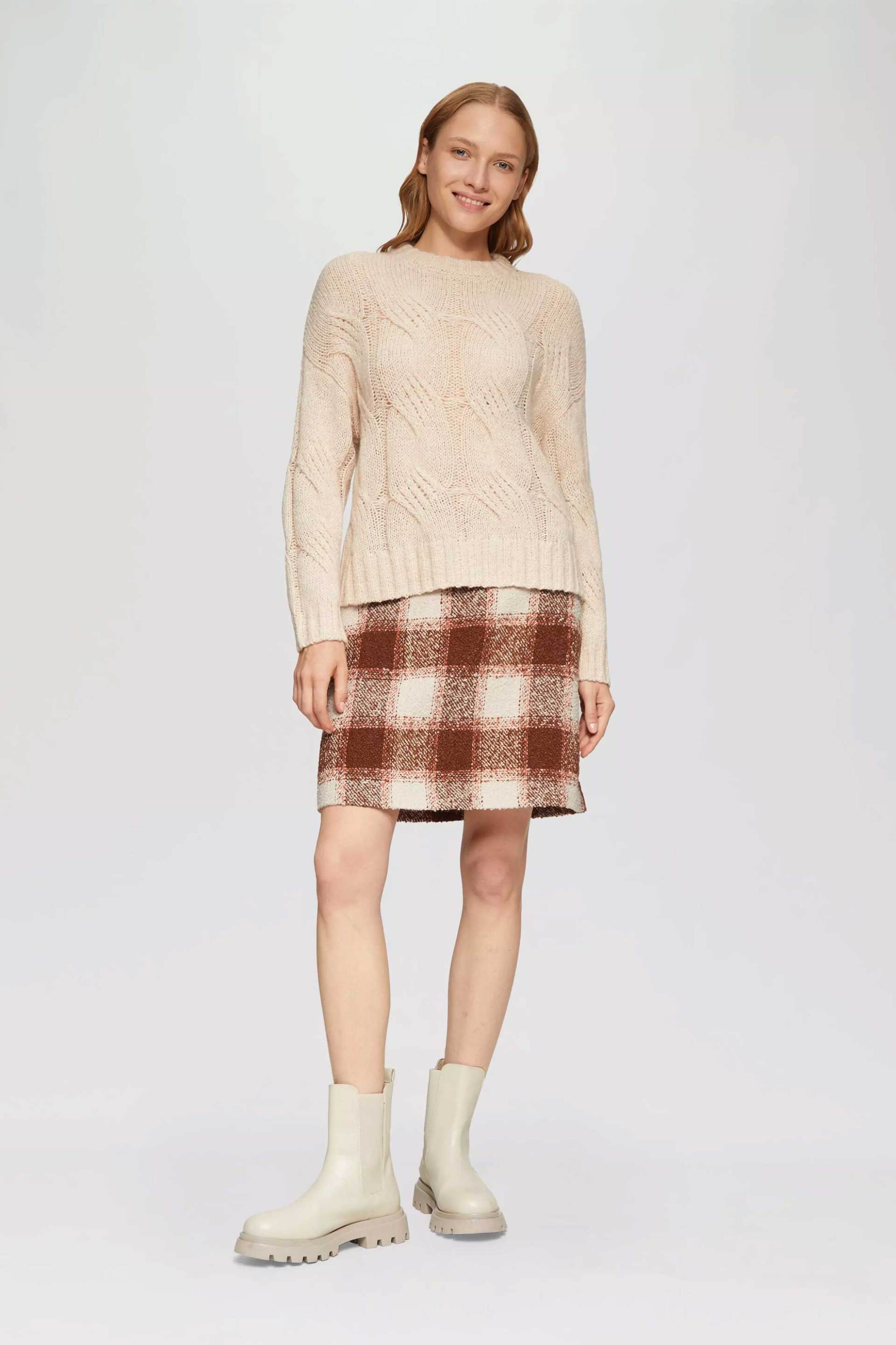 s.Oliver γυναικεία πλεκτή μπλούζα με cable knit - SO2154175 Εκρού φωτογραφία