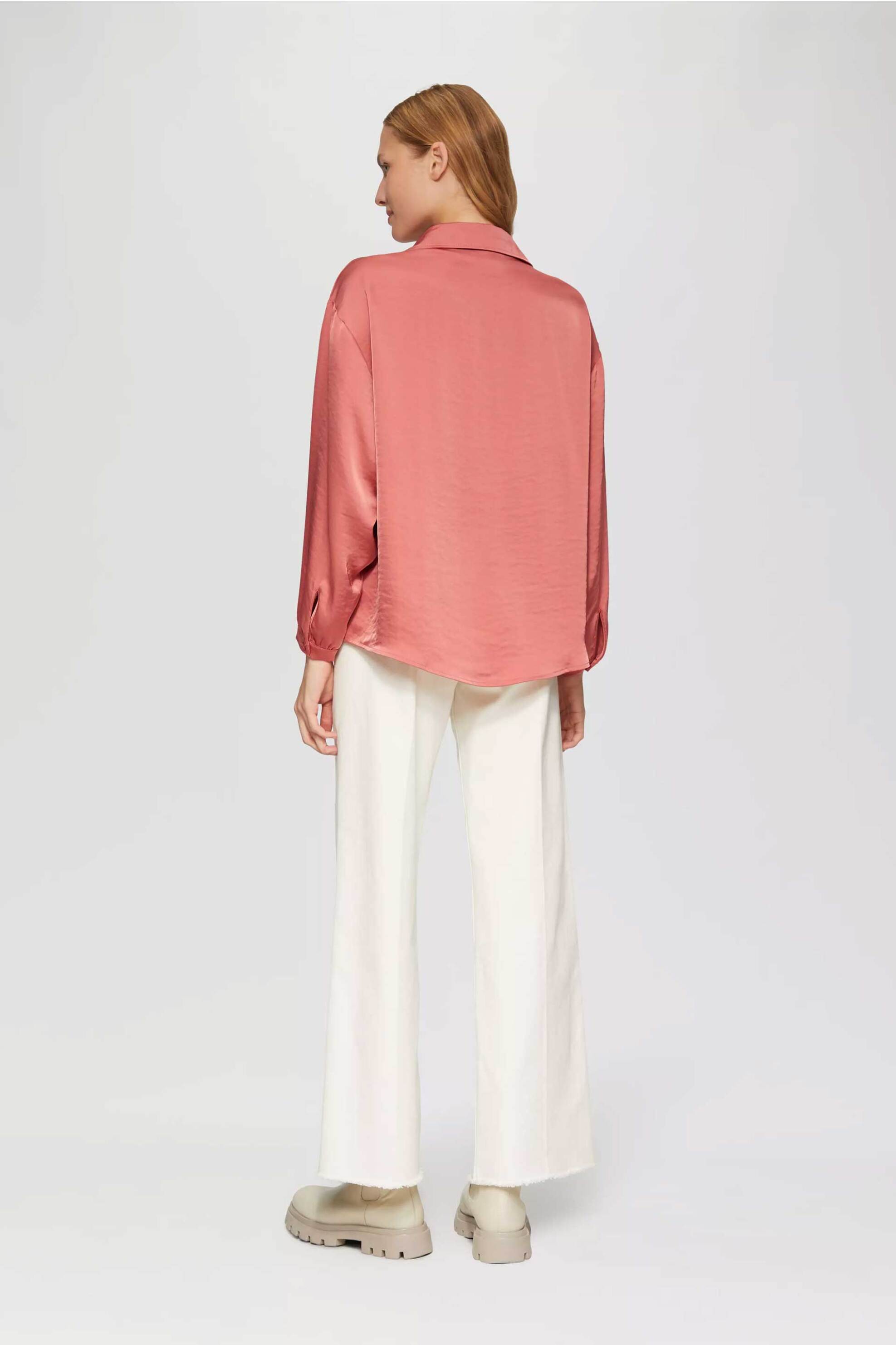 s.Oliver γυναικείο πουκάμισο μονόχρωμο σατέν - SO2154301 Κοραλί φωτογραφία