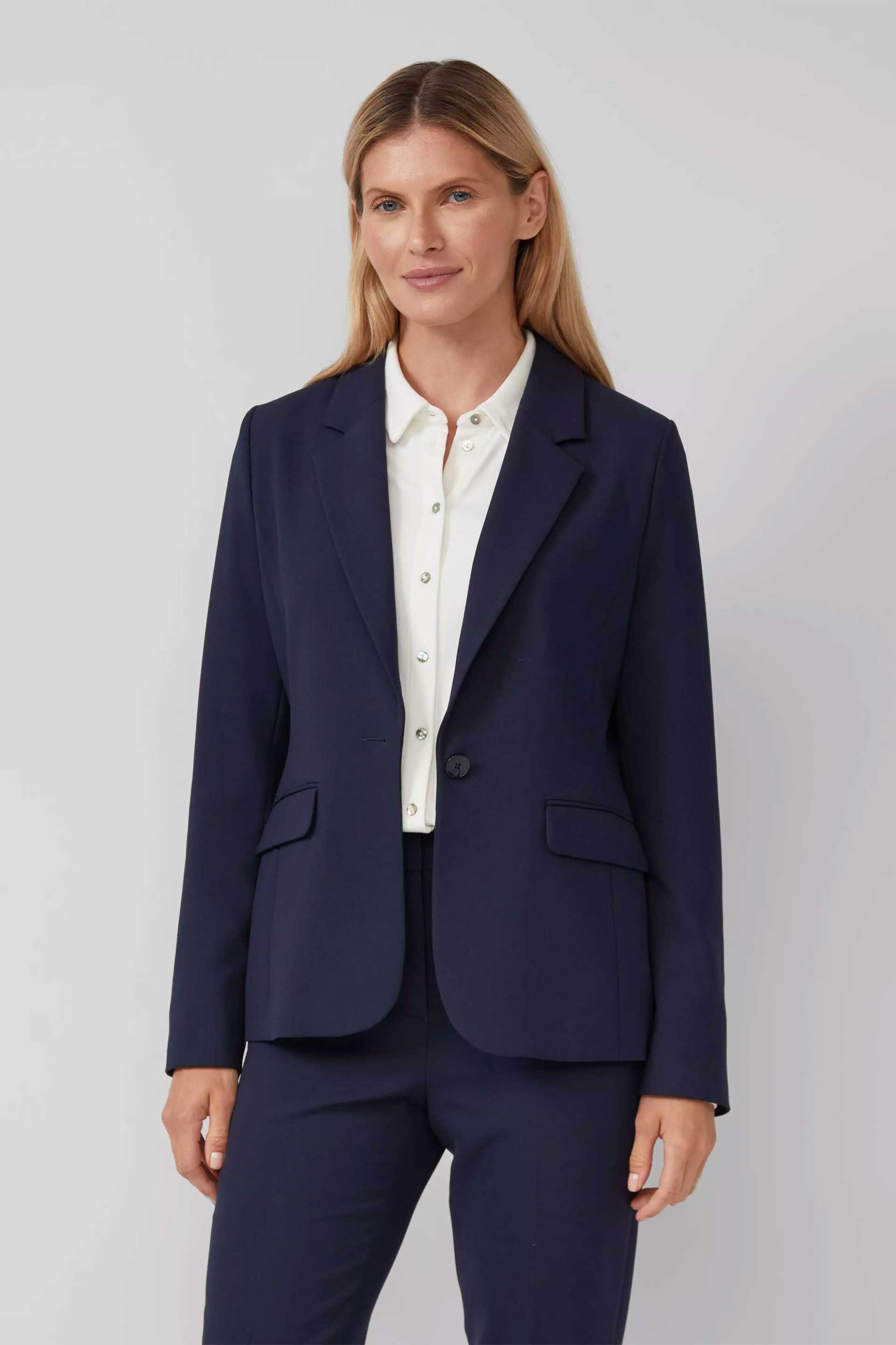 s.Oliver γυναικείο σακάκι μονόχρωμο - SO2134056 Μπλε Σκούρο