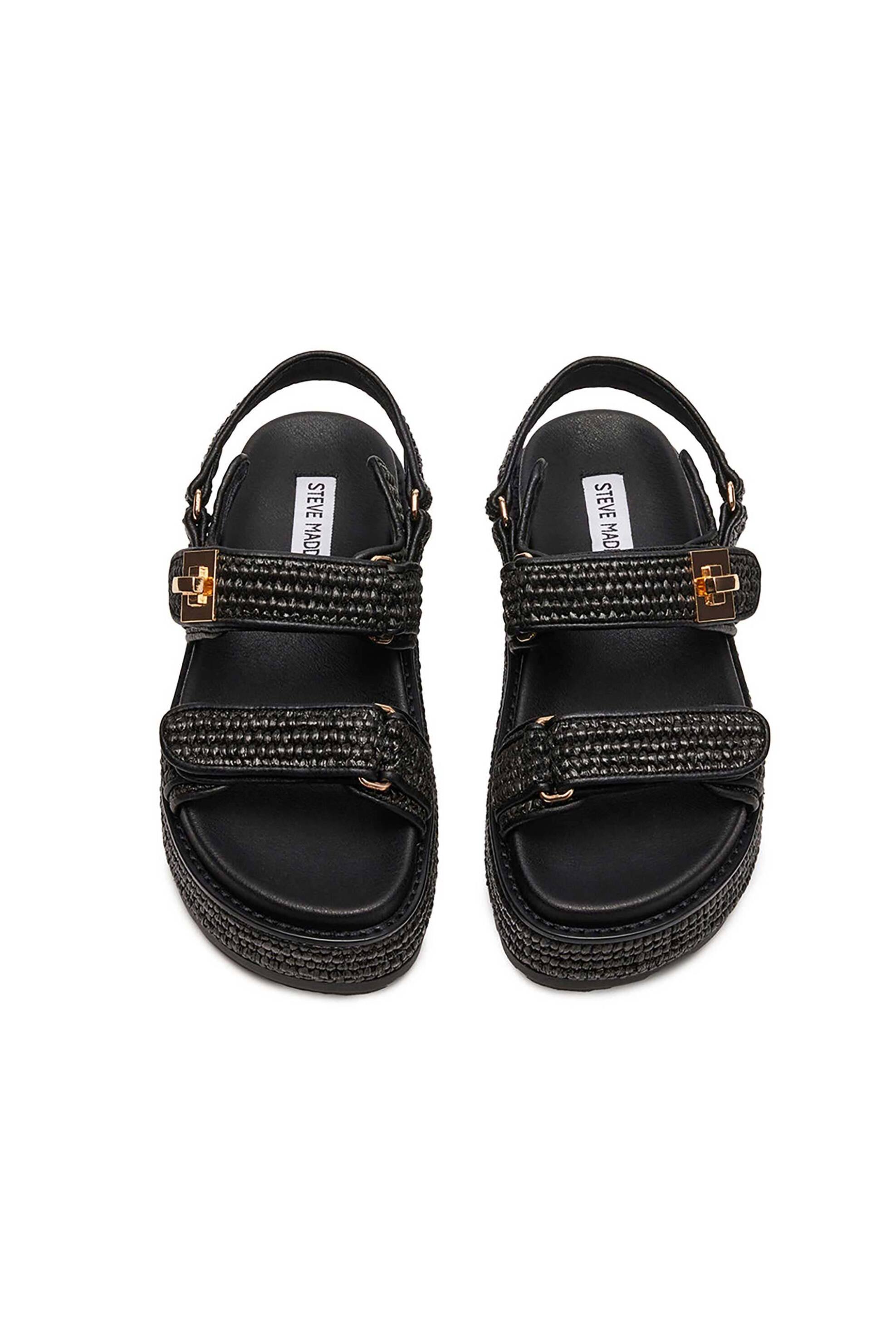 Steve Madden Γυναικεία Σανδάλια με Ψάθα Bigmona - 1100303402002 Μαύρο
