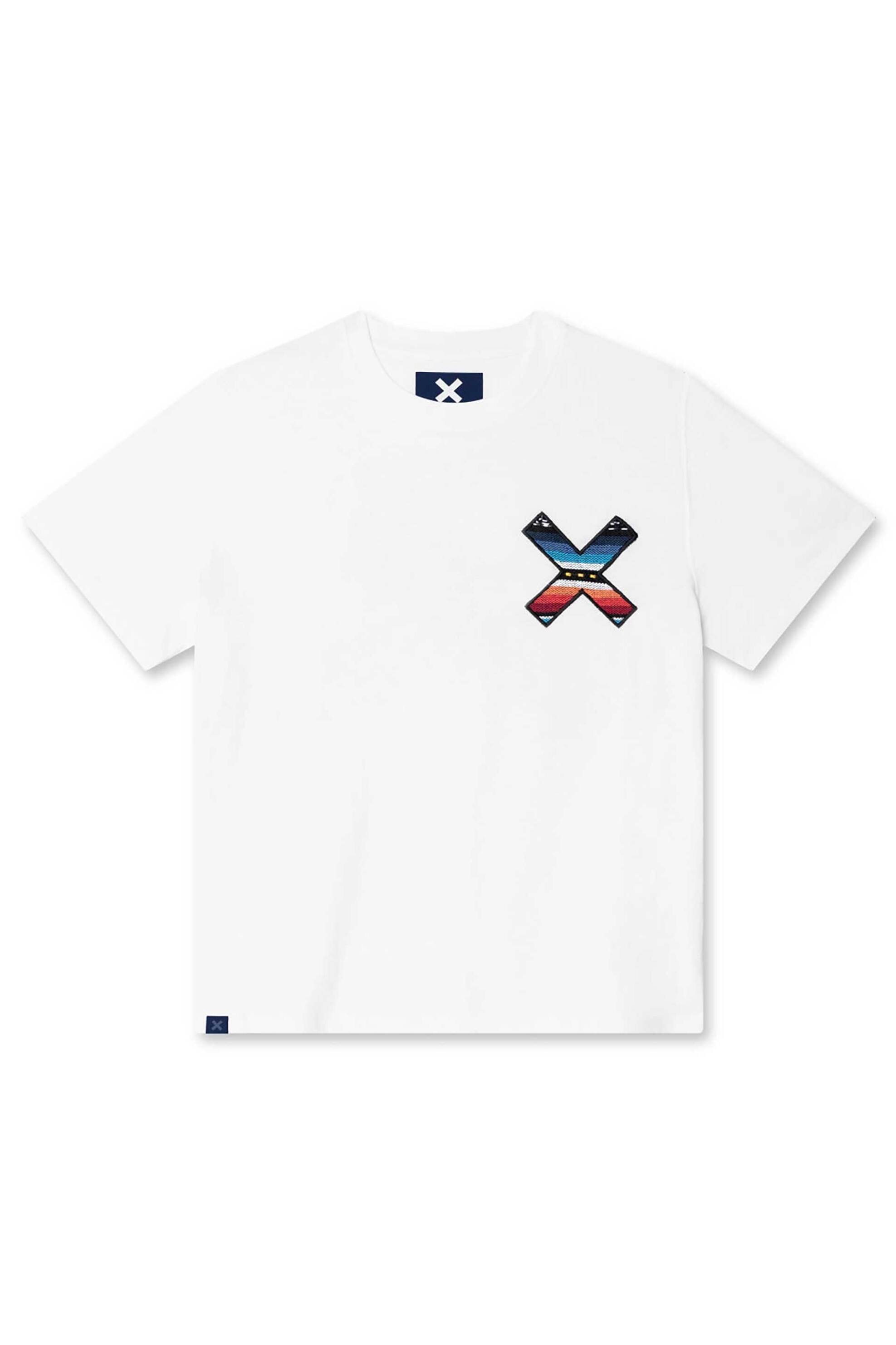 Blue Banana unisex T-shirt με κεντημένο Χ "Classic" - 33W00/FW25 Λευκό