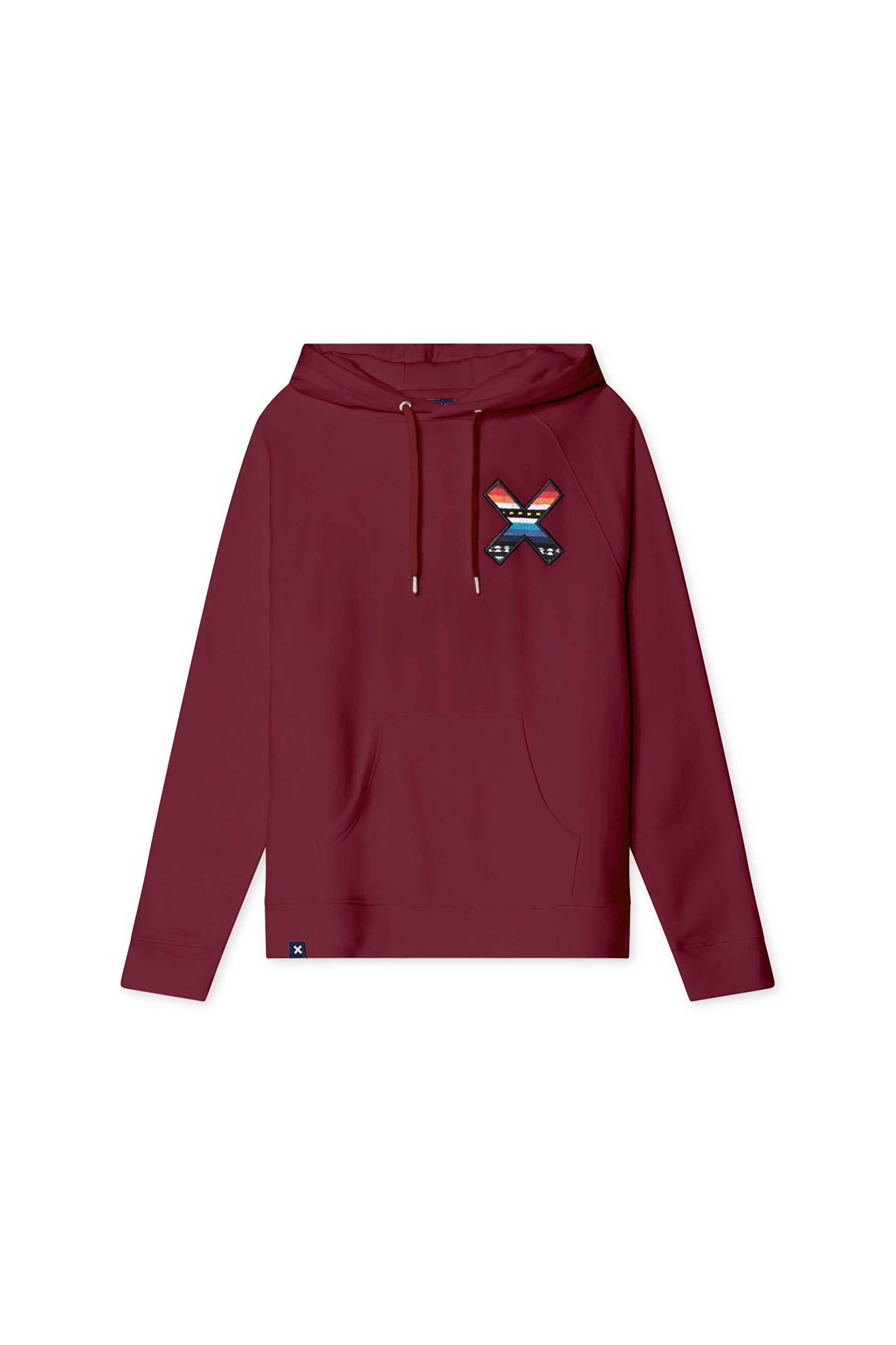 BLUE BANANA Blue Banana unisex μπλούζα φούτερ με κουκούλα και κεντημένο print "X" - 44B00/FW25 Μπορντό