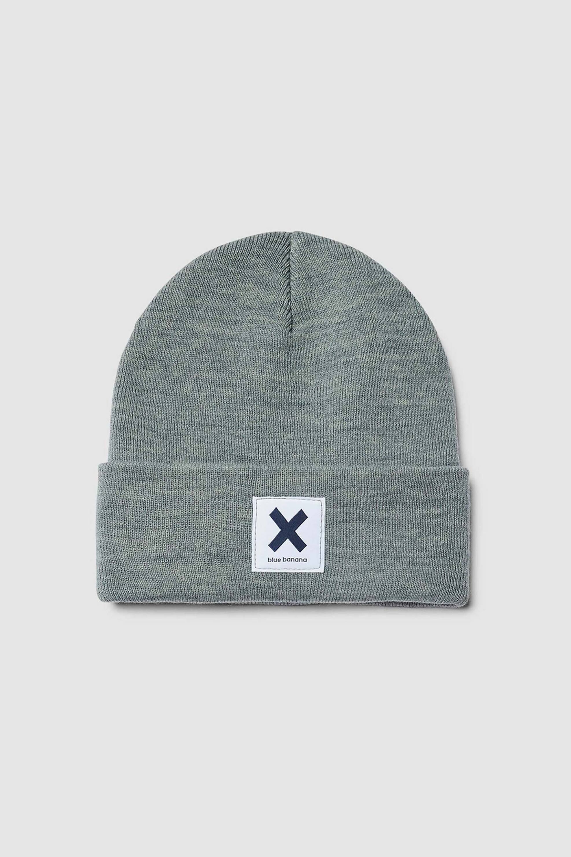 BLUE BANANA Blue Banana unisex σκούφος με κεντημένο Χ "Iconic" - AW25UA012ICOGY05/FW25 Γκρι Ανοιχτό