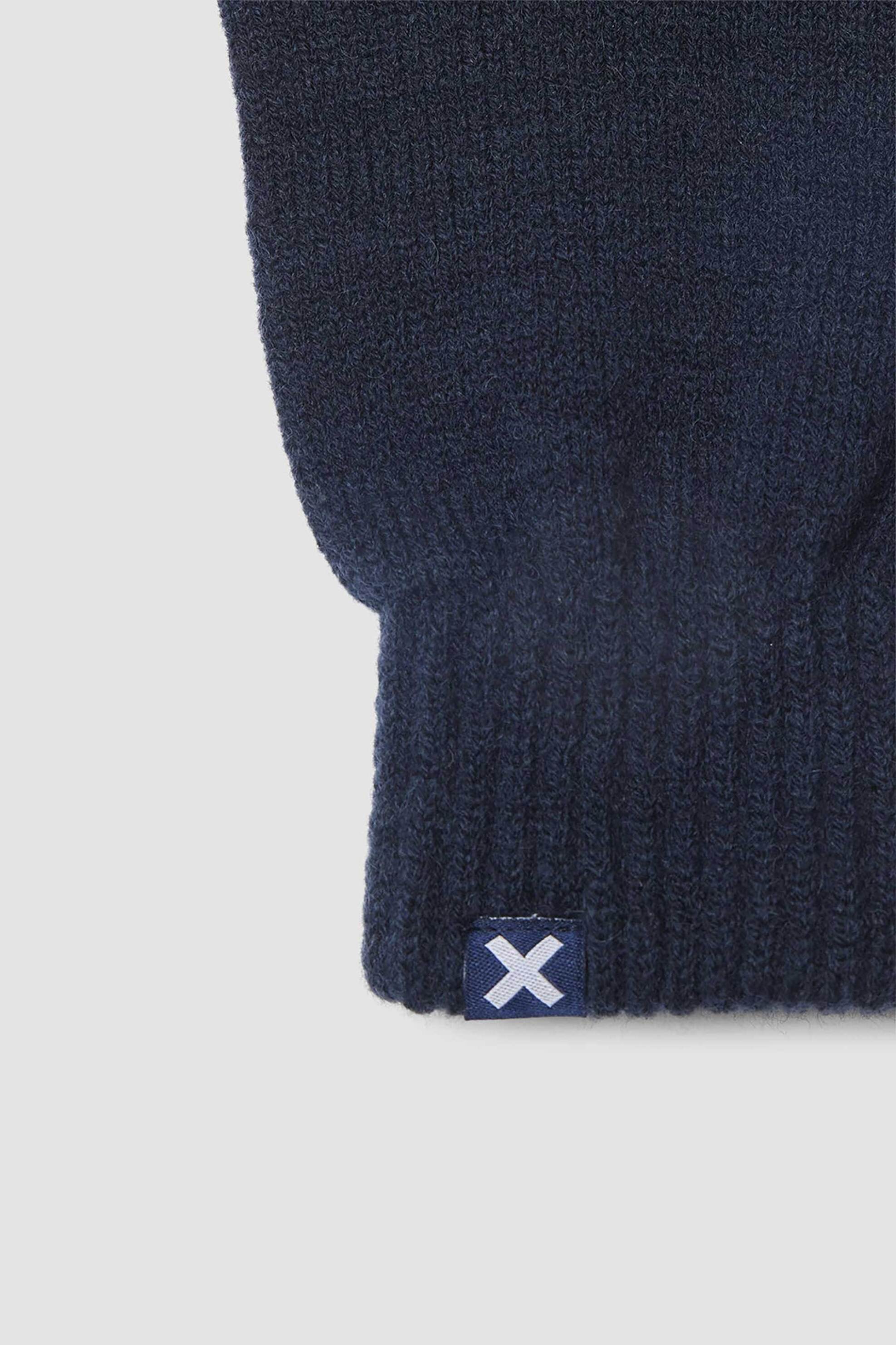 Blue Banana unisex μάλλινα γάντια με κεντημένο Χ - AW25UA014ICOBL07/FW25 Μπλε φωτογραφία