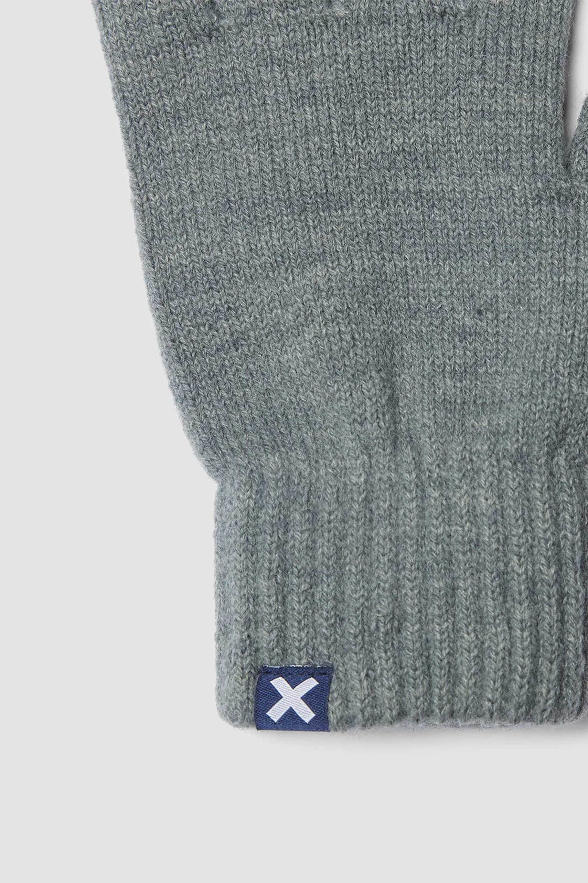 Blue Banana unisex μάλλινα γάντια με κεντημένο Χ - AW25UA014ICOGY05/FW25 Γκρι φωτογραφία