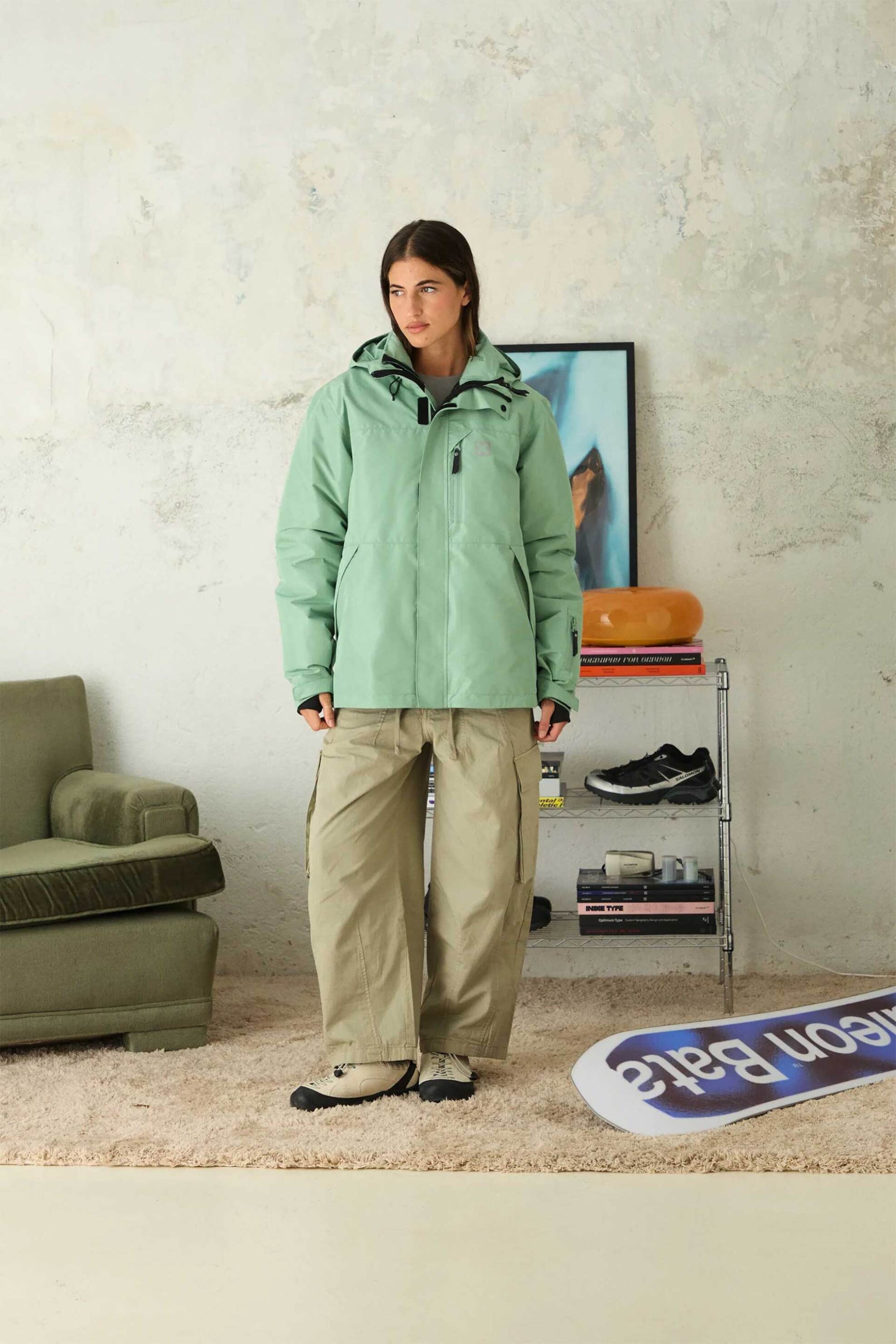 Blue Banana unisex μπουφάν 3 σε 1 με κουκούλα "Jambo" - AW25UG001JAMGR00/FW25 Πράσινο φωτογραφία