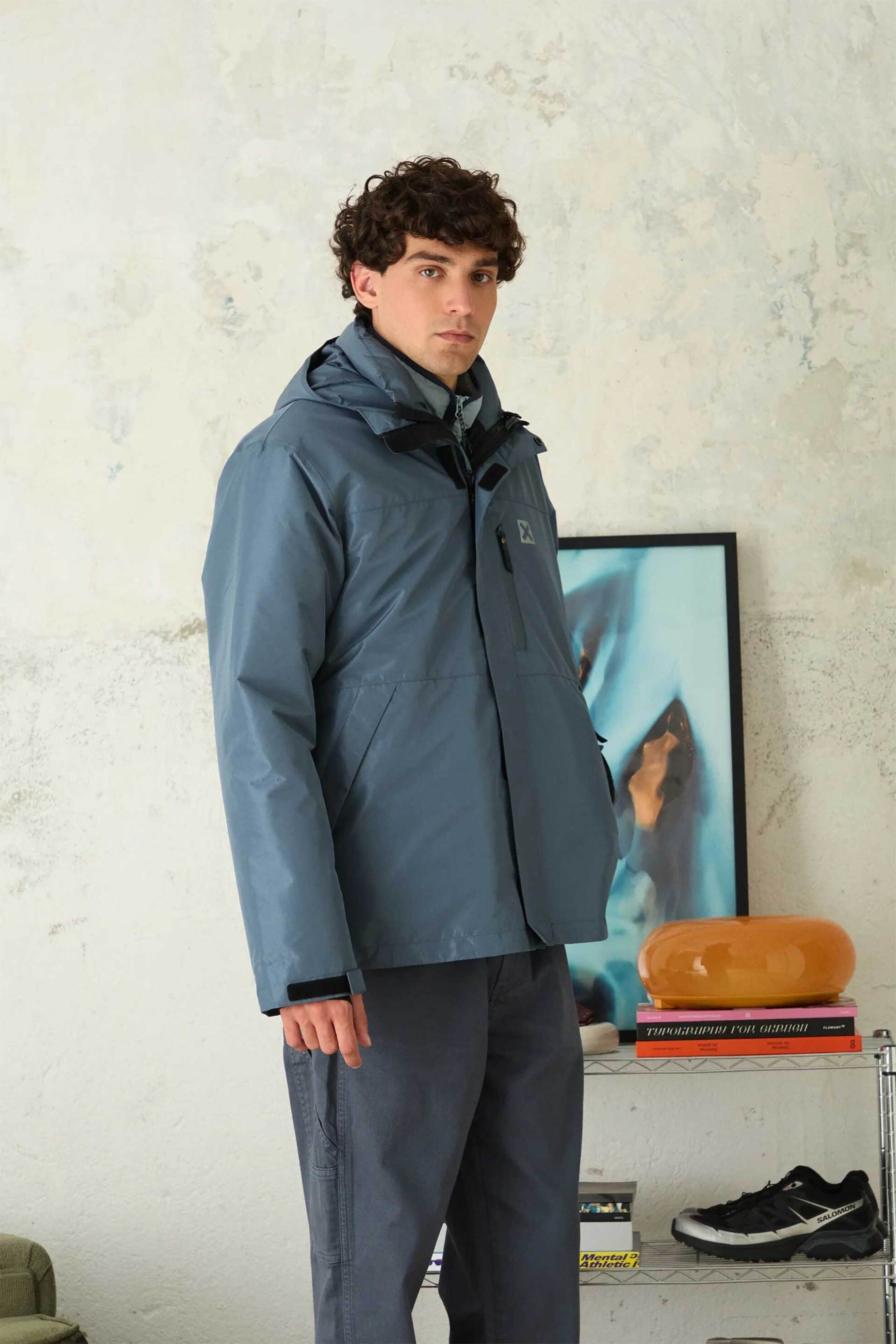 Blue Banana unisex μπουφάν 3 σε 1 με κουκούλα "Jambo" - AW25UG001JAMGR11/FW25 Πετρόλ φωτογραφία