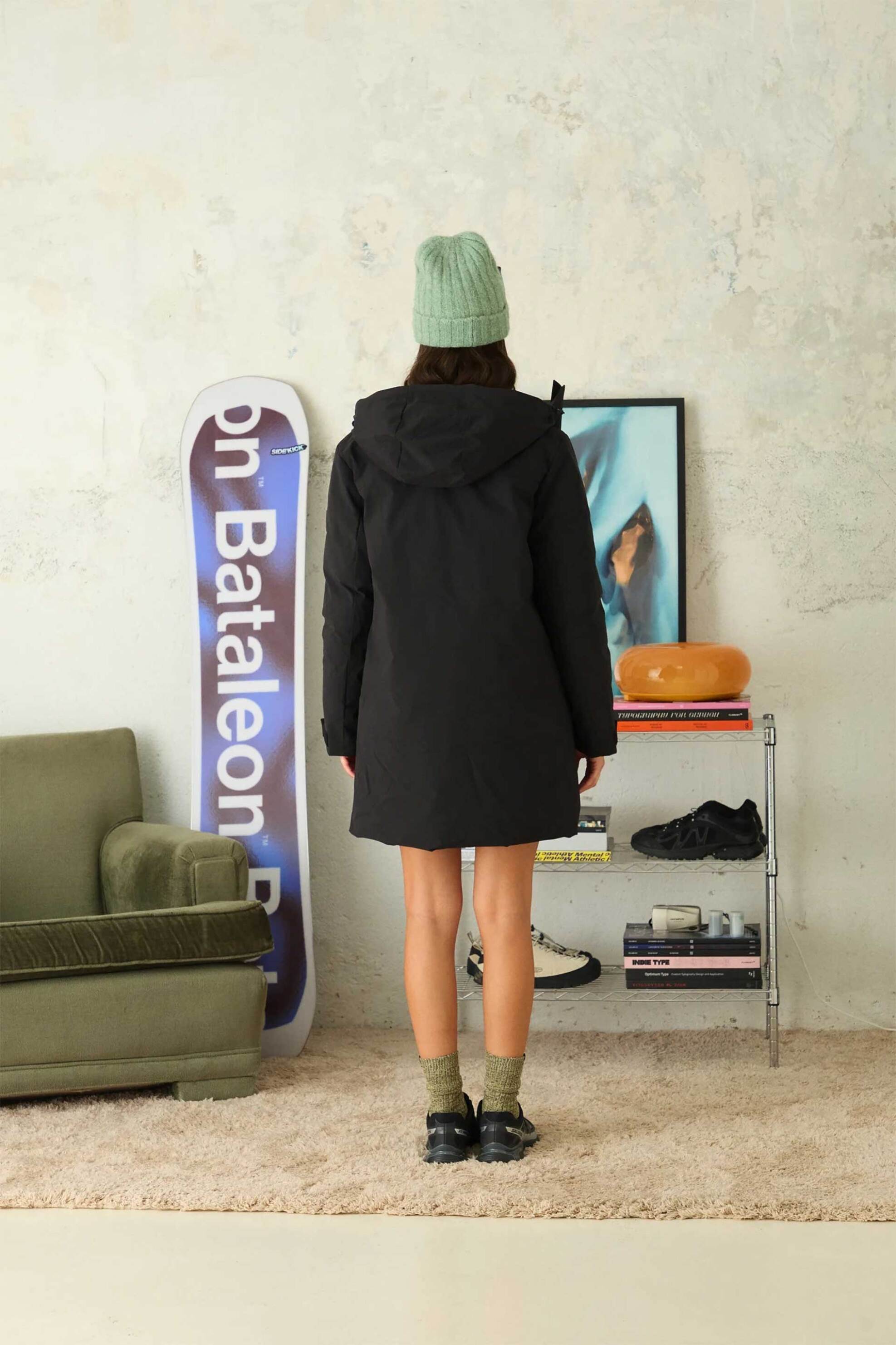 Blue Banana unisex παλτό με κουκούλα Regular Fit "Abyss" - AW25UG003ABYBK00/FW25 Μαύρο φωτογραφία