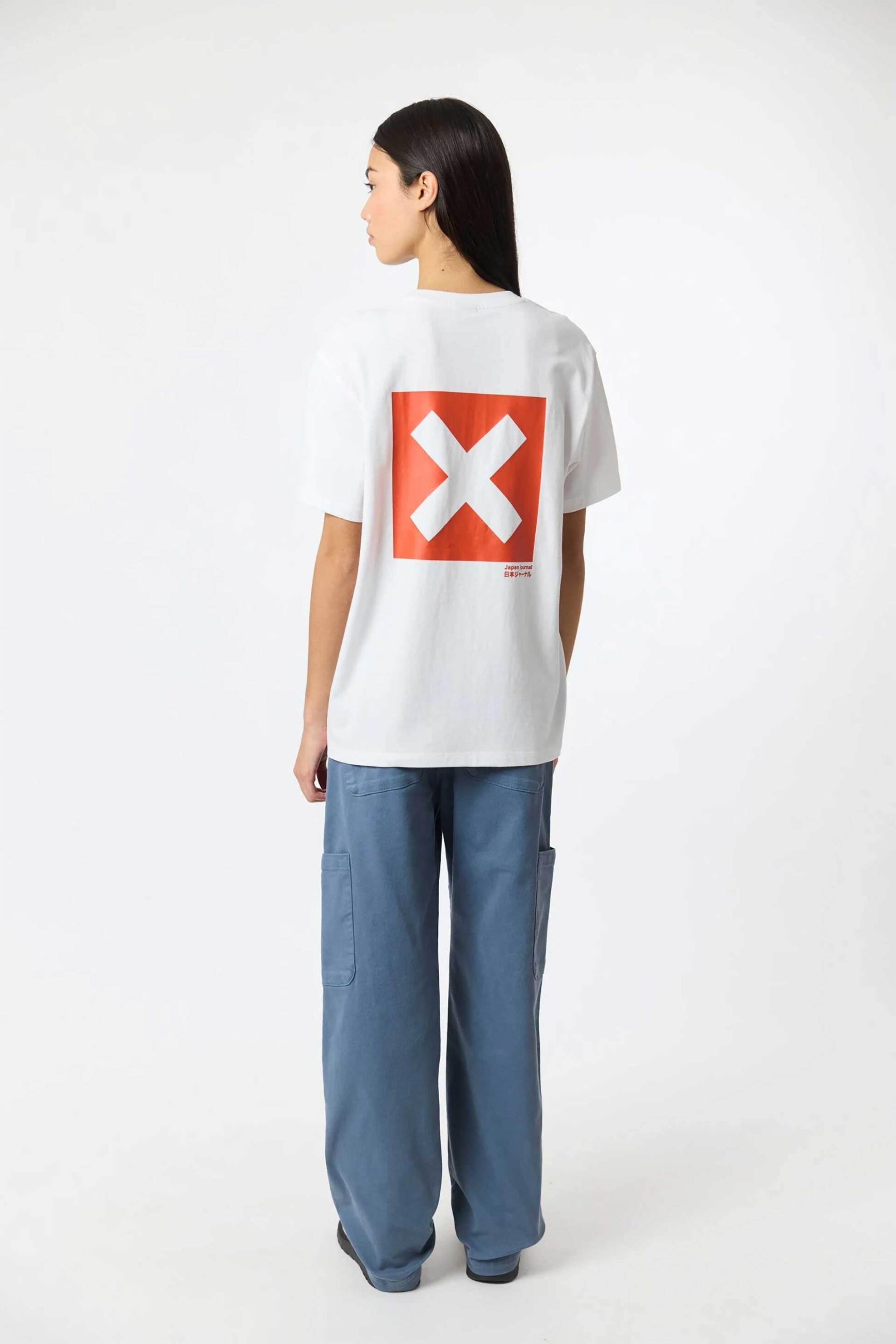 Blue Banana unisex T-shirt με κεντημένο Χ "Nature" - AW25UG011NATWH00/FW25 Λευκό φωτογραφία