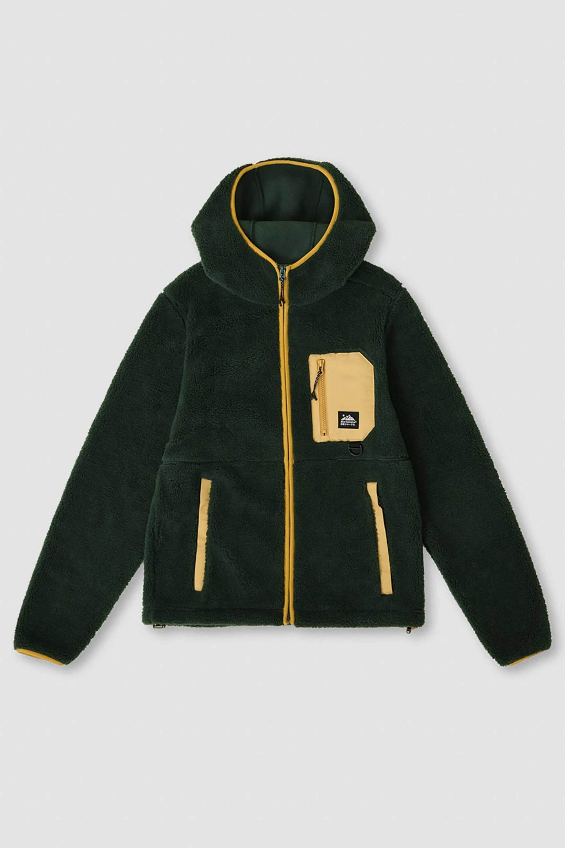 Blue Banana unisex ζακέτα φούτερ με κουκούλα "Cave Polar" - AW25UG014CAVGR05/FW25 Κυπαρισσί