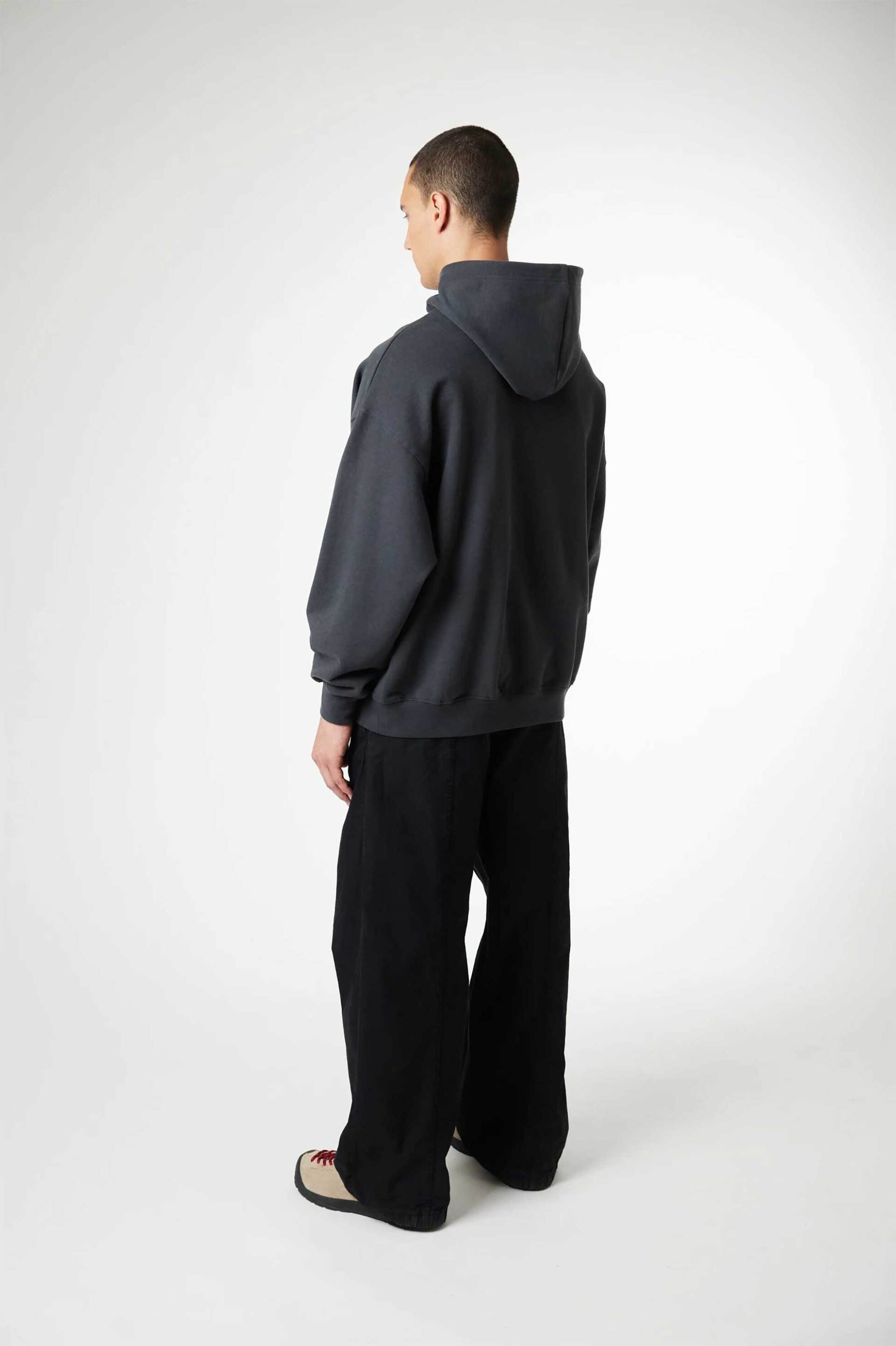 Blue Banana unisex μπλούζα φούτερ με κουκούλα και κεντημένo Χ "Native" - AW25UG016NAIGY01/FW25 Ανθρακί φωτογραφία