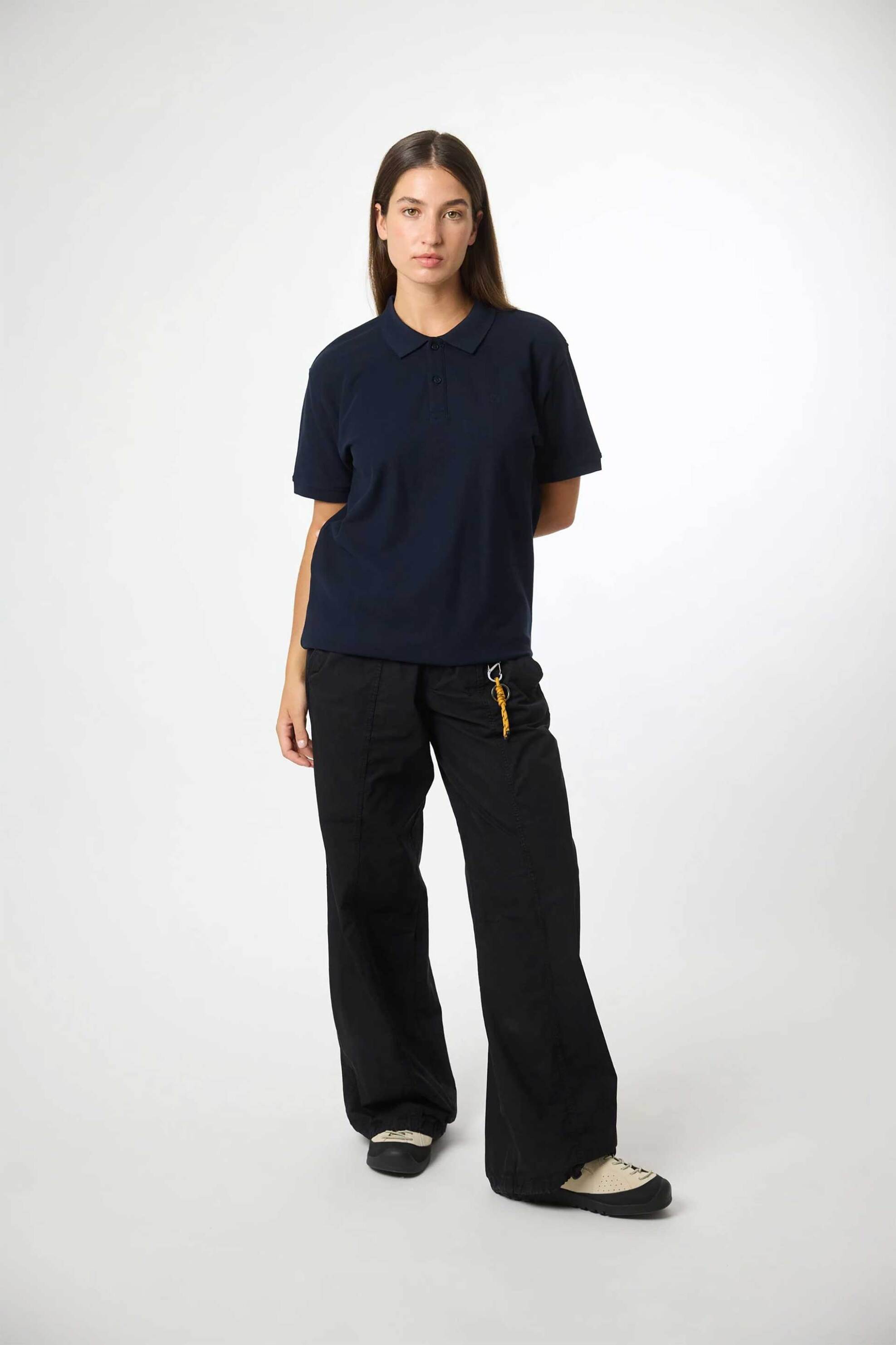 Blue Banana unisex μπλούζα πόλο ribbed "Nature" - AW25UG019NATBL11/FW25 Σκούρο Μπλε φωτογραφία