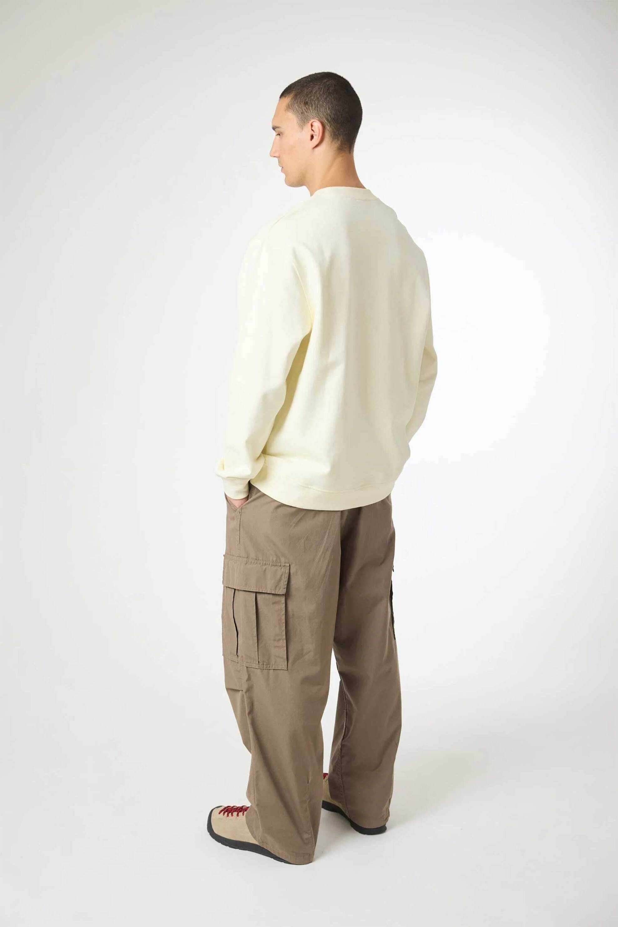 Blue Banana unisex μπλούζα φούτερ με κεντημένο Χ "Amsterdam" - AW25UG021AMSWH02/FW25 Κρέμ φωτογραφία