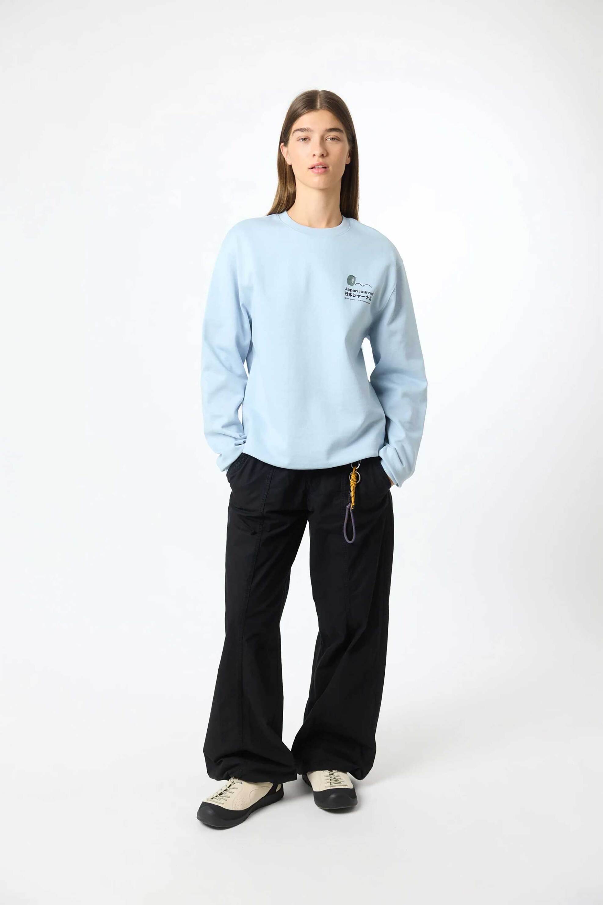 Blue Banana unisex μπλούζα φούτερ με lettering και print "Road" - AW25UG021ROABL06/FW25 Γαλάζιο φωτογραφία