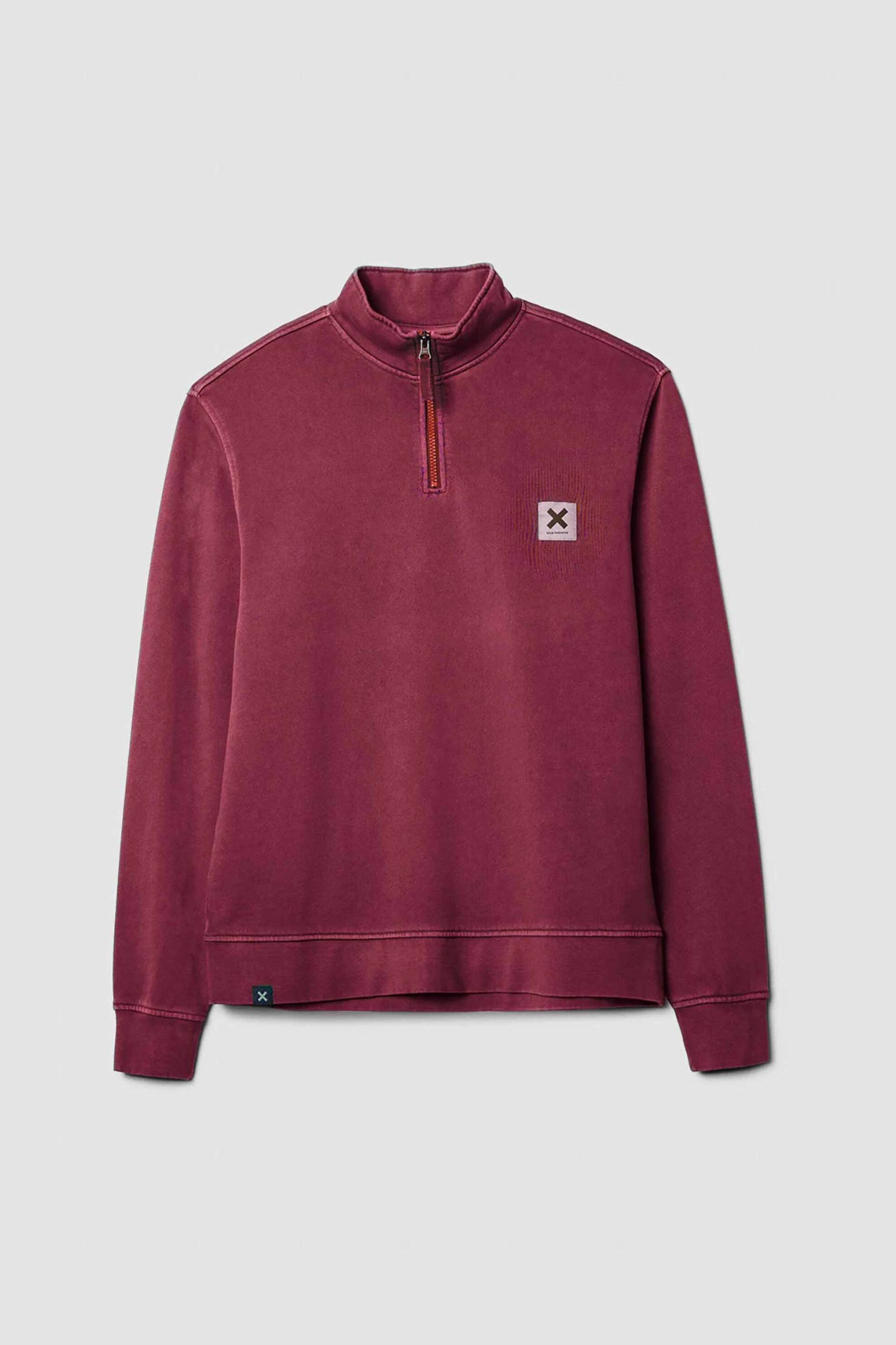 BLUE BANANA Blue Banana unisex μπλούζα φούτερ με κεντημένo Χ "Icon" - AW25UG022ICORD01/FW25 Μπορντό