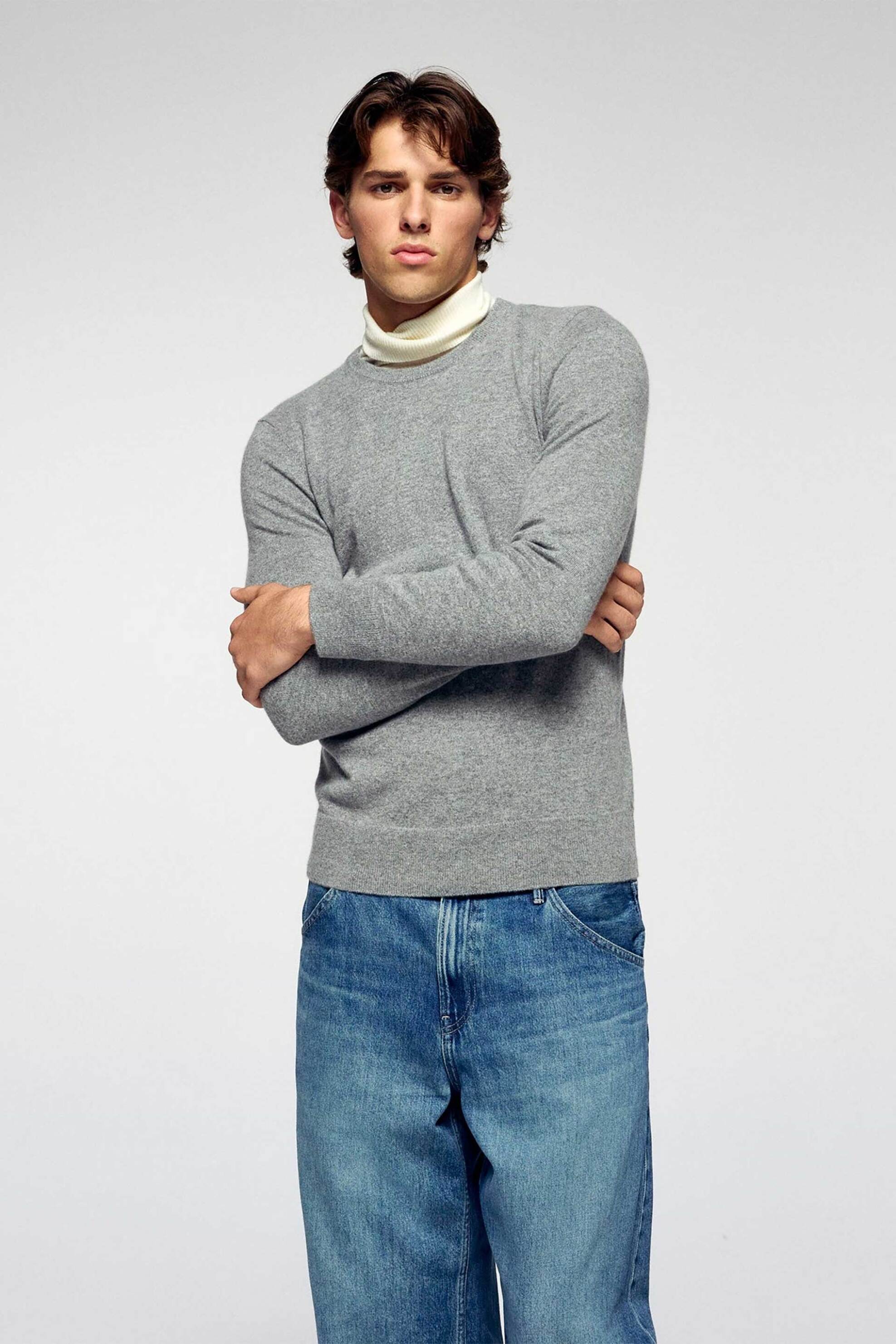 From Future ανδρικό πουλόβερ από κασμίρι Regular Fit - PERMMPR00051W Γκρι