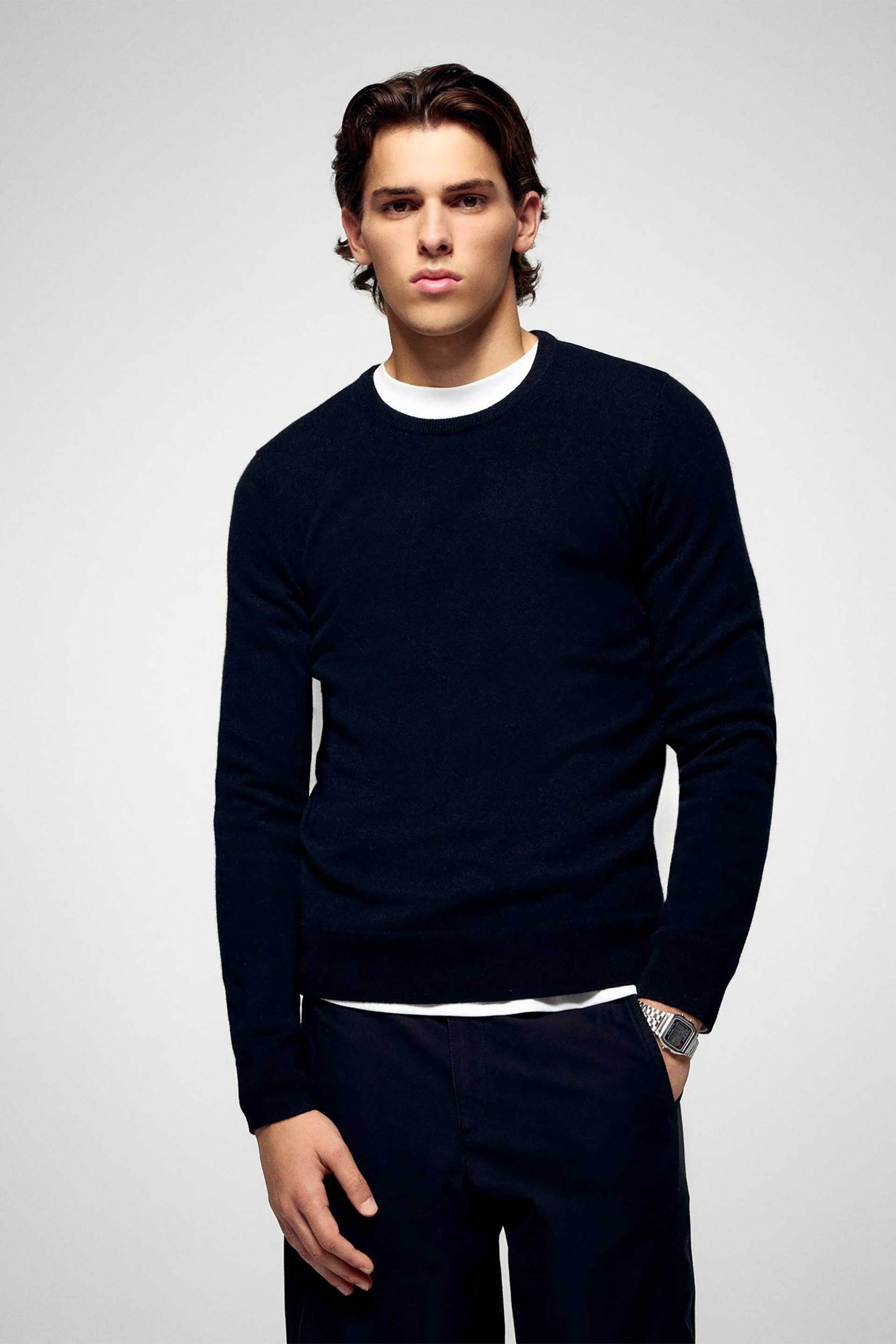 From Future ανδρικό πουλόβερ από κασμίρι Regular Fit - PERMMPR00051W Μαύρο