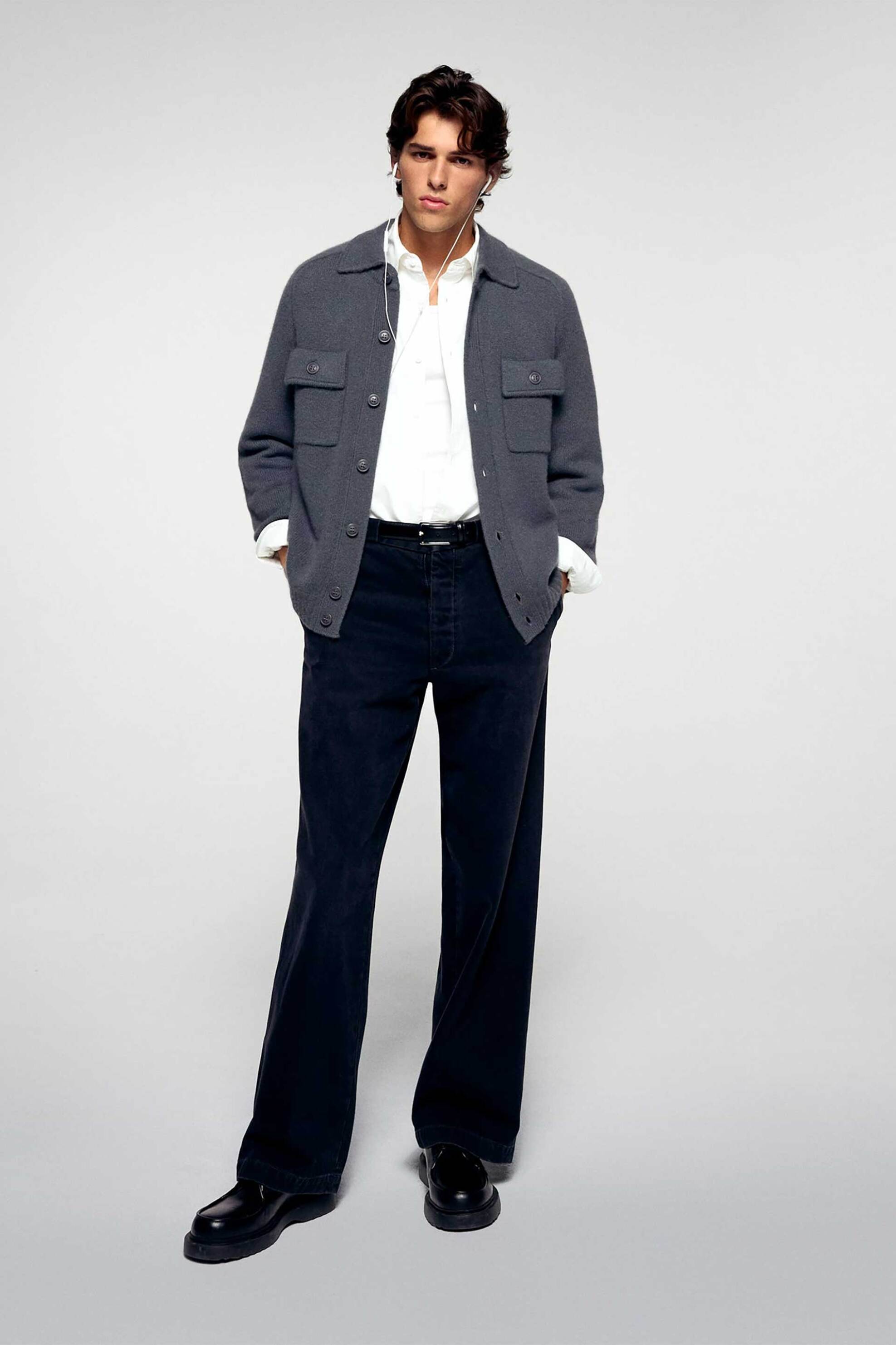 From Future ανδρική ζακέτα από κασμίρι Regular Fit - 2501MPC03354W Γκρι φωτογραφία